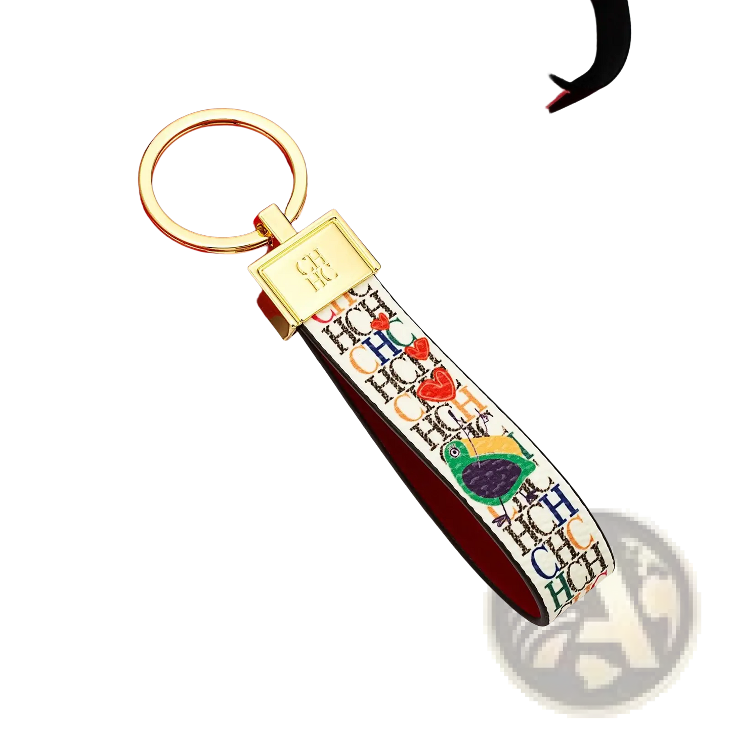Leather Logo Keychain Designer Fashion Accessory Gift