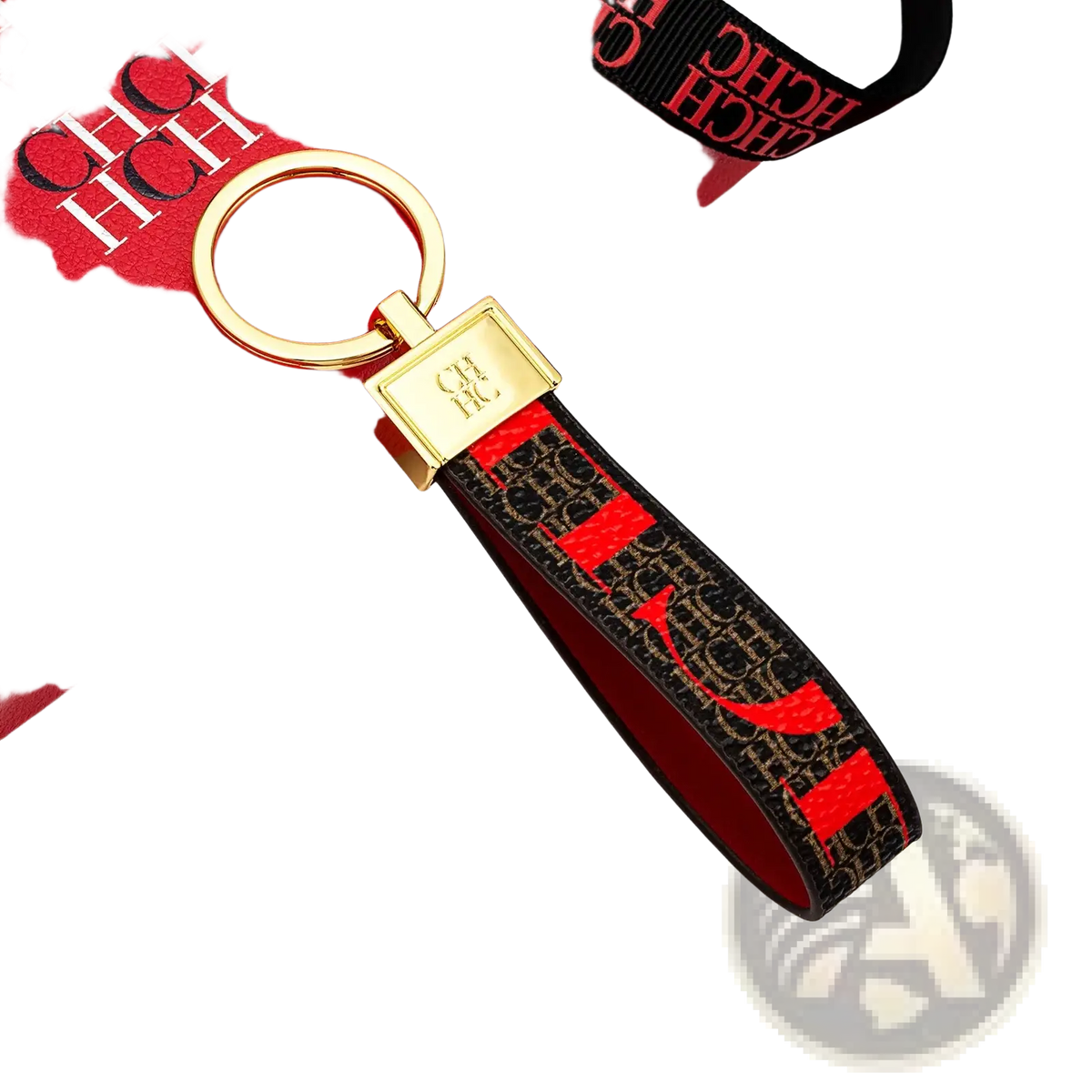 Leather Logo Keychain Designer Fashion Accessory Gift