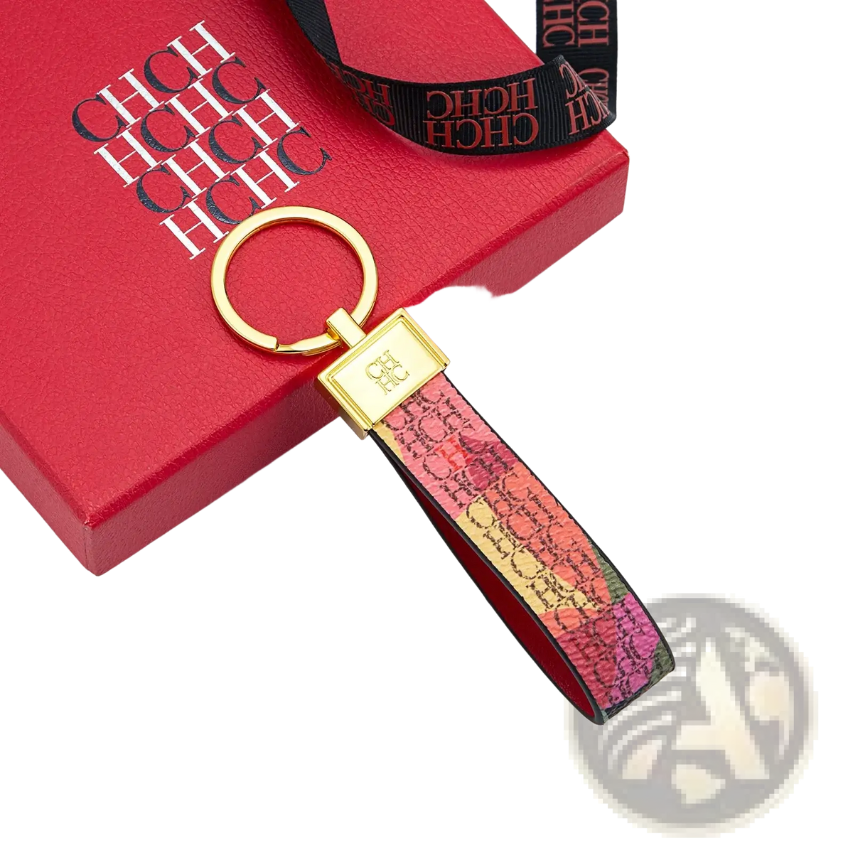 Leather Logo Keychain Designer Fashion Accessory Gift