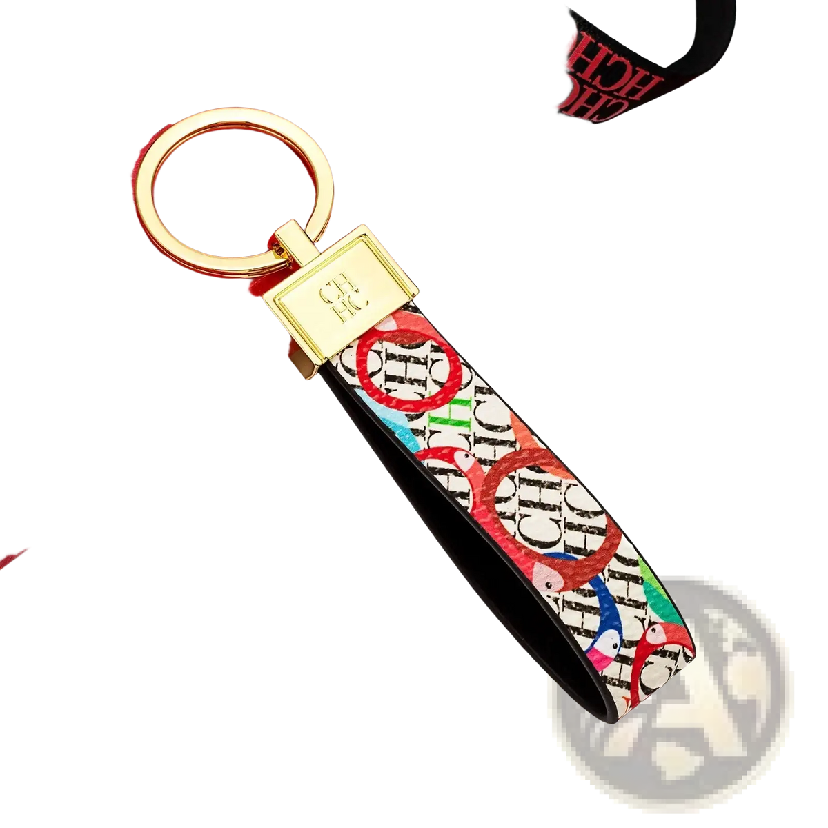 Leather Logo Keychain Designer Fashion Accessory Gift
