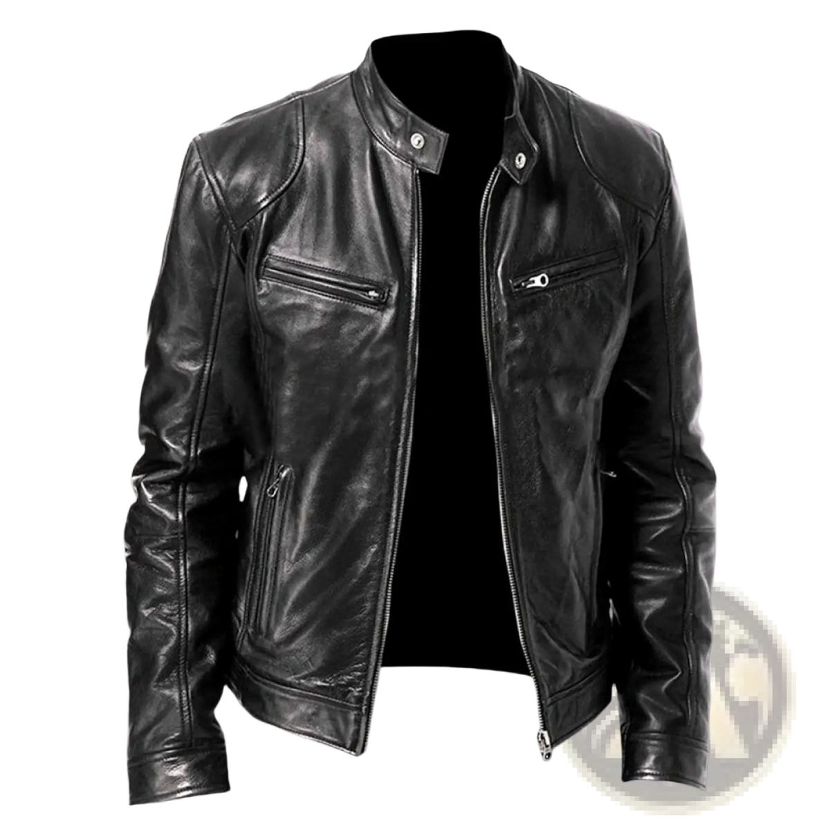Leather Motorcycle Jacket Slim Fit Zipper Cardigan