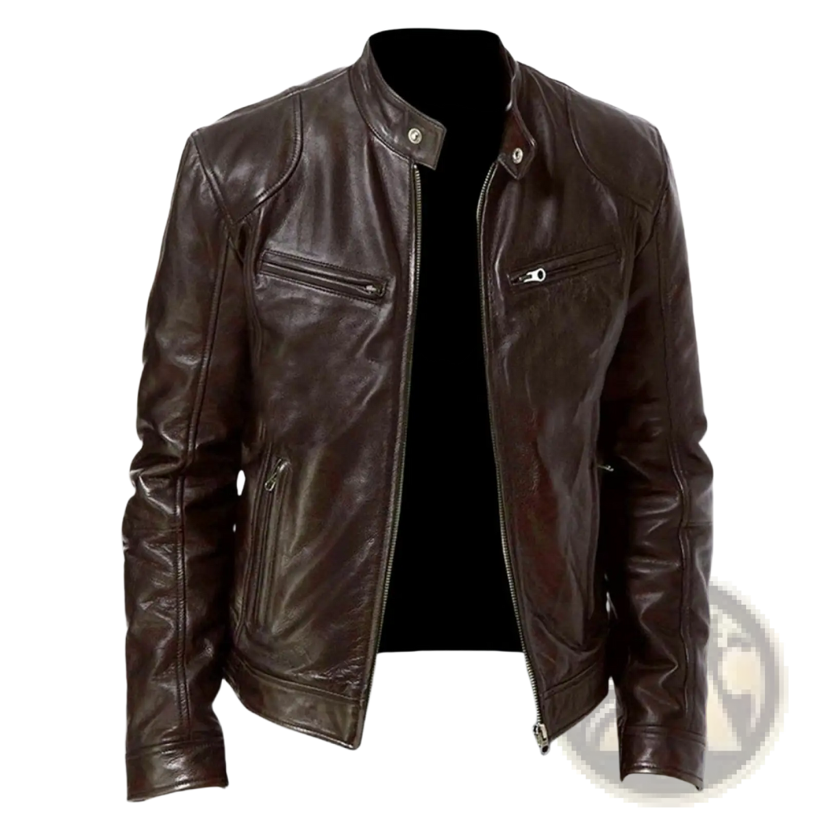Leather Motorcycle Jacket Slim Fit Zipper Cardigan