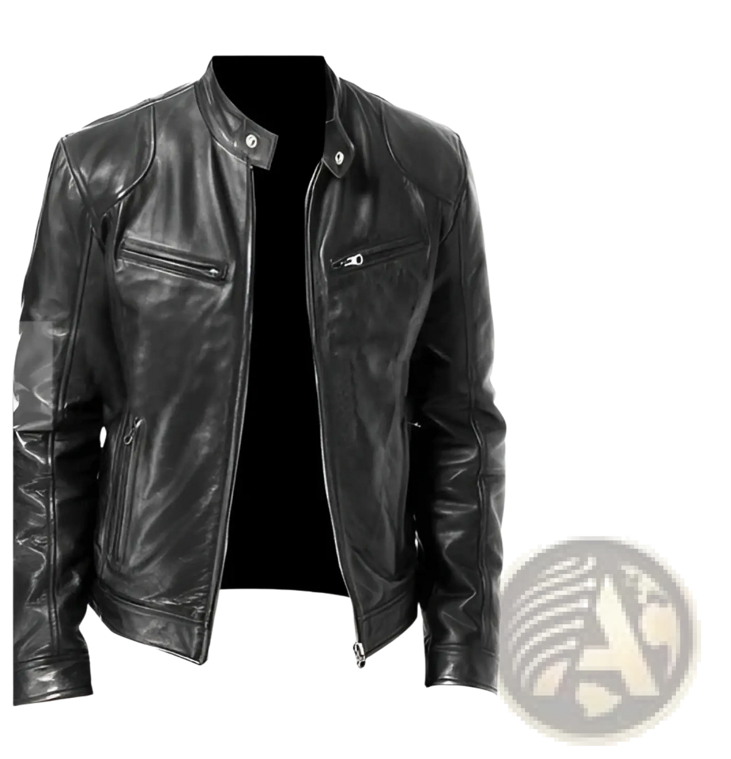 Leather Motorcycle Jacket Slim Fit Zipper Cardigan