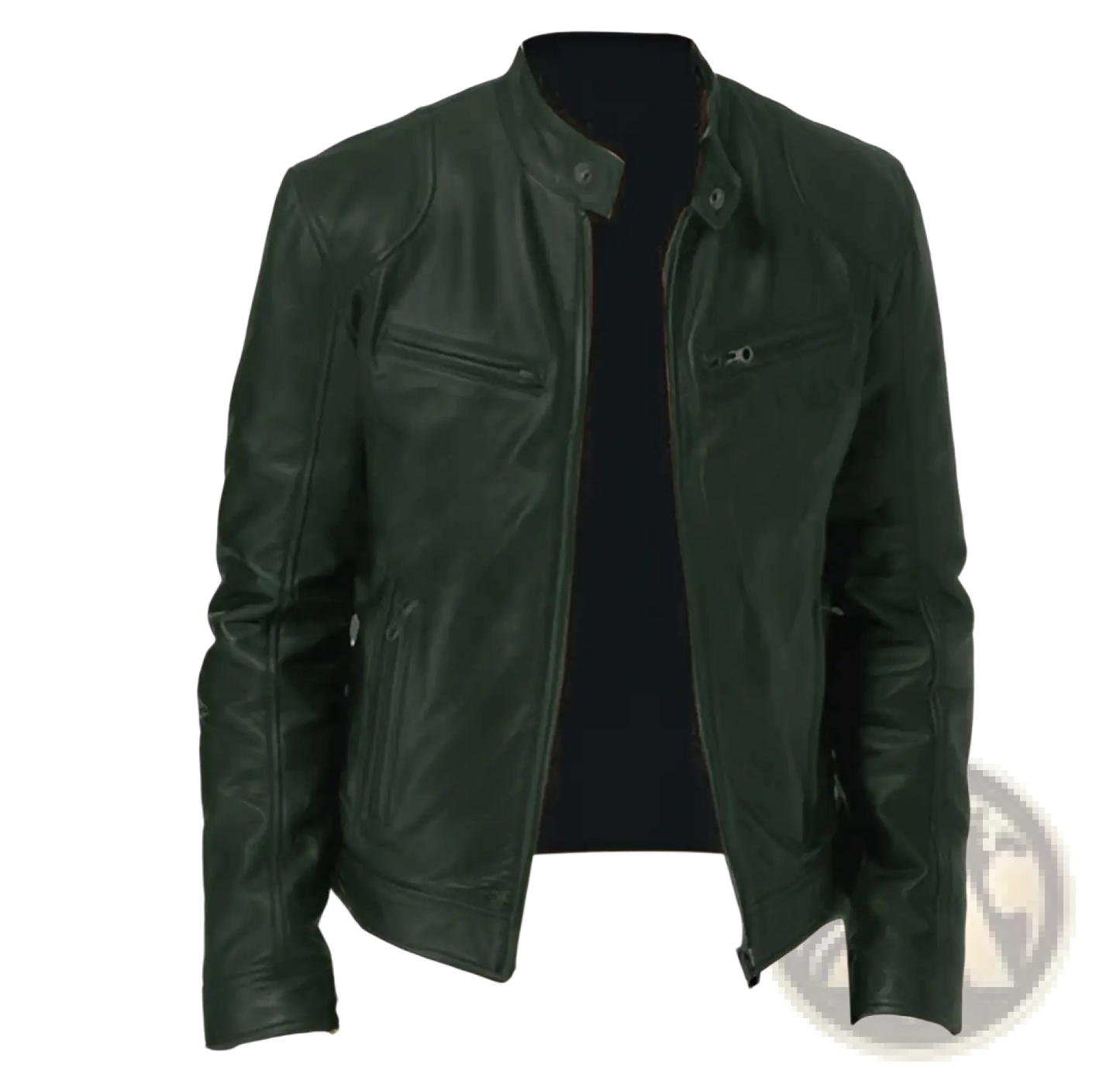 Leather Motorcycle Jacket Slim Fit Zipper Cardigan