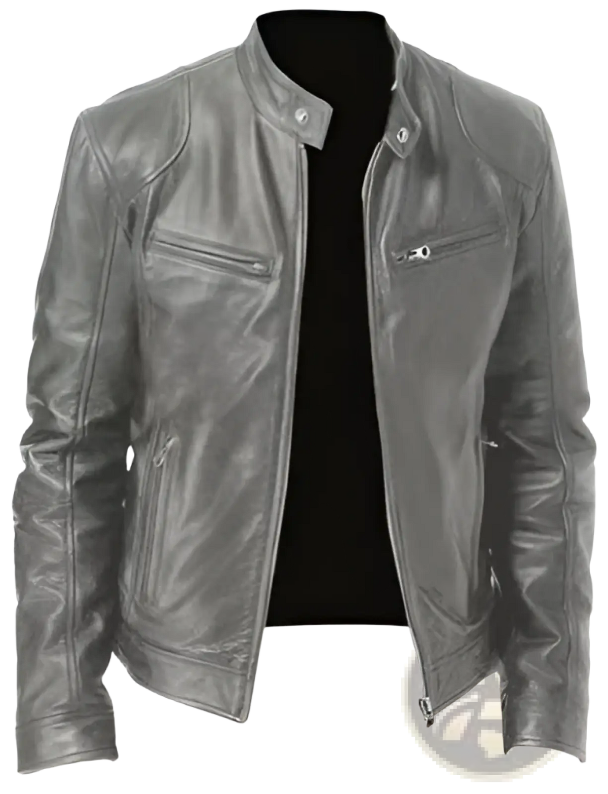 Leather Motorcycle Jacket Slim Fit Zipper Cardigan