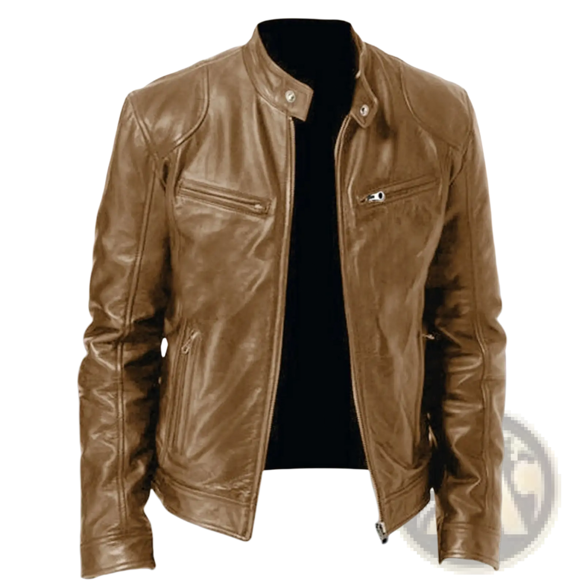 Leather Motorcycle Jacket Slim Fit Zipper Cardigan