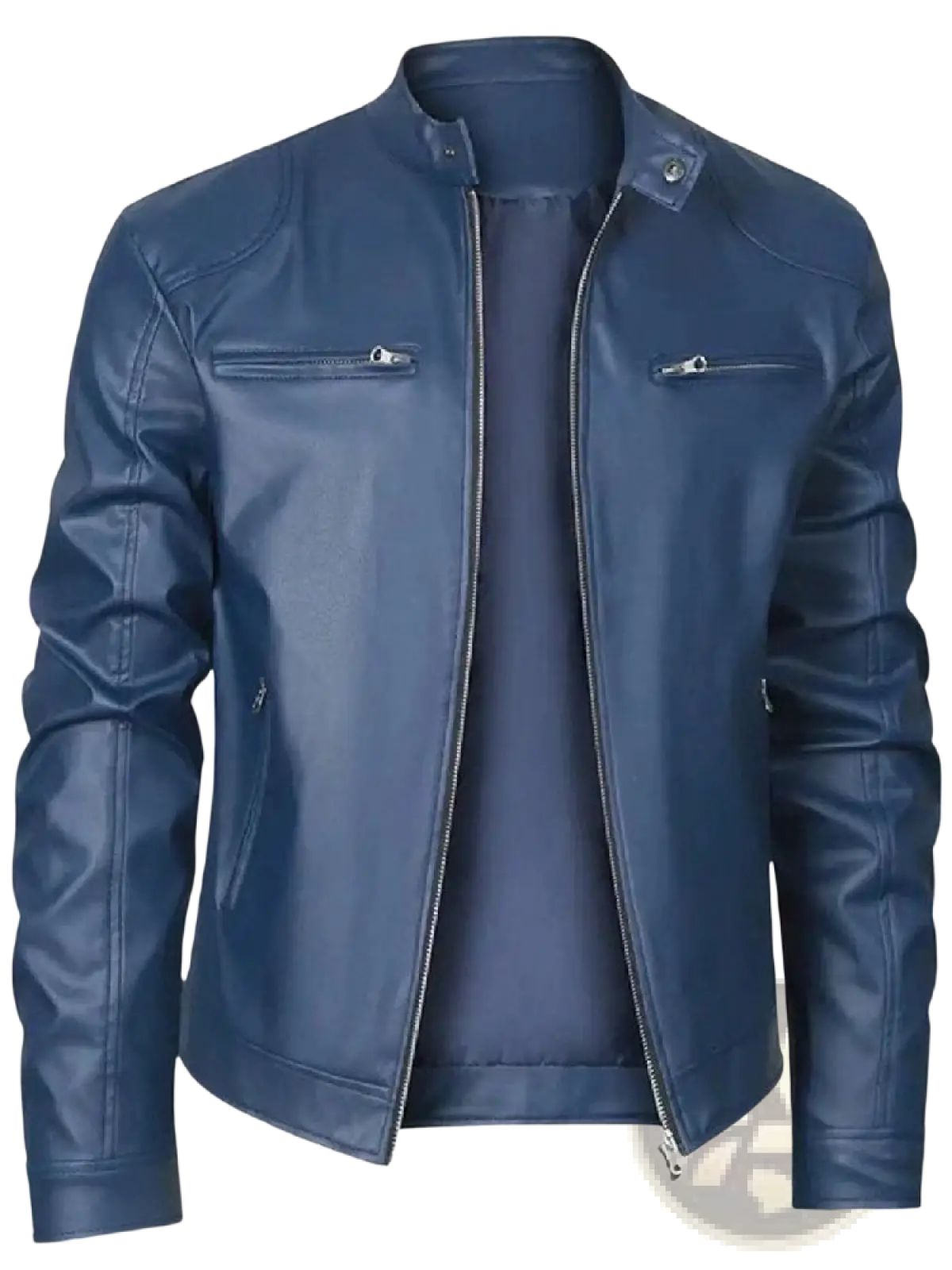 Leather Motorcycle Jacket Slim Fit Zipper Cardigan
