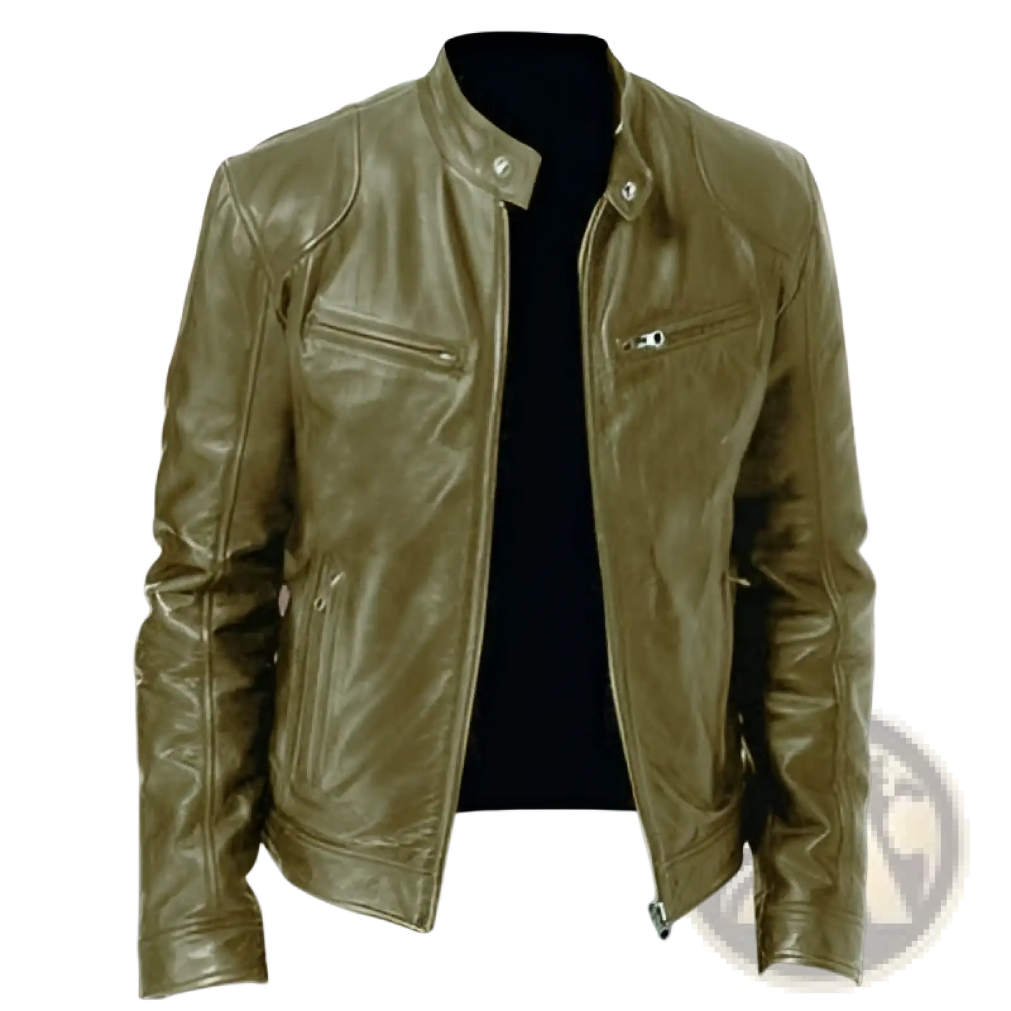 Leather Motorcycle Jacket Slim Fit Zipper Cardigan