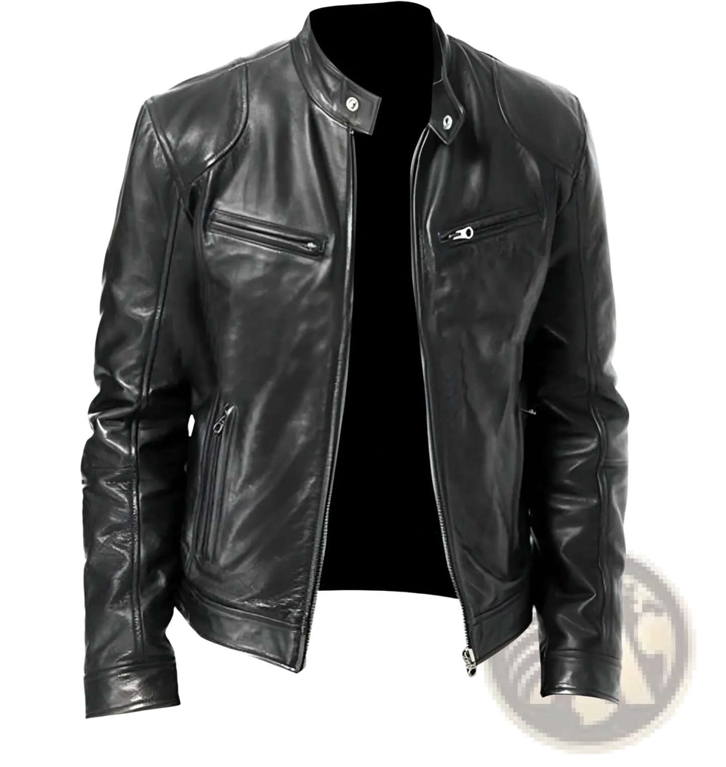 Leather Motorcycle Jacket Slim Fit Zipper Cardigan