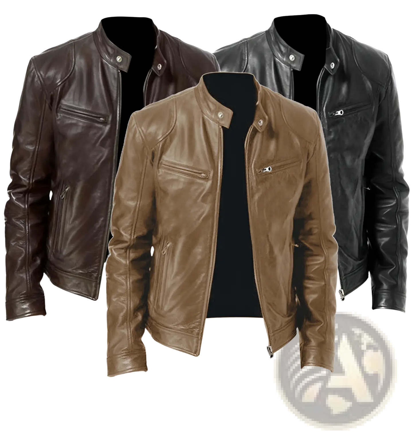 Leather Motorcycle Jacket Slim Fit Zipper Cardigan
