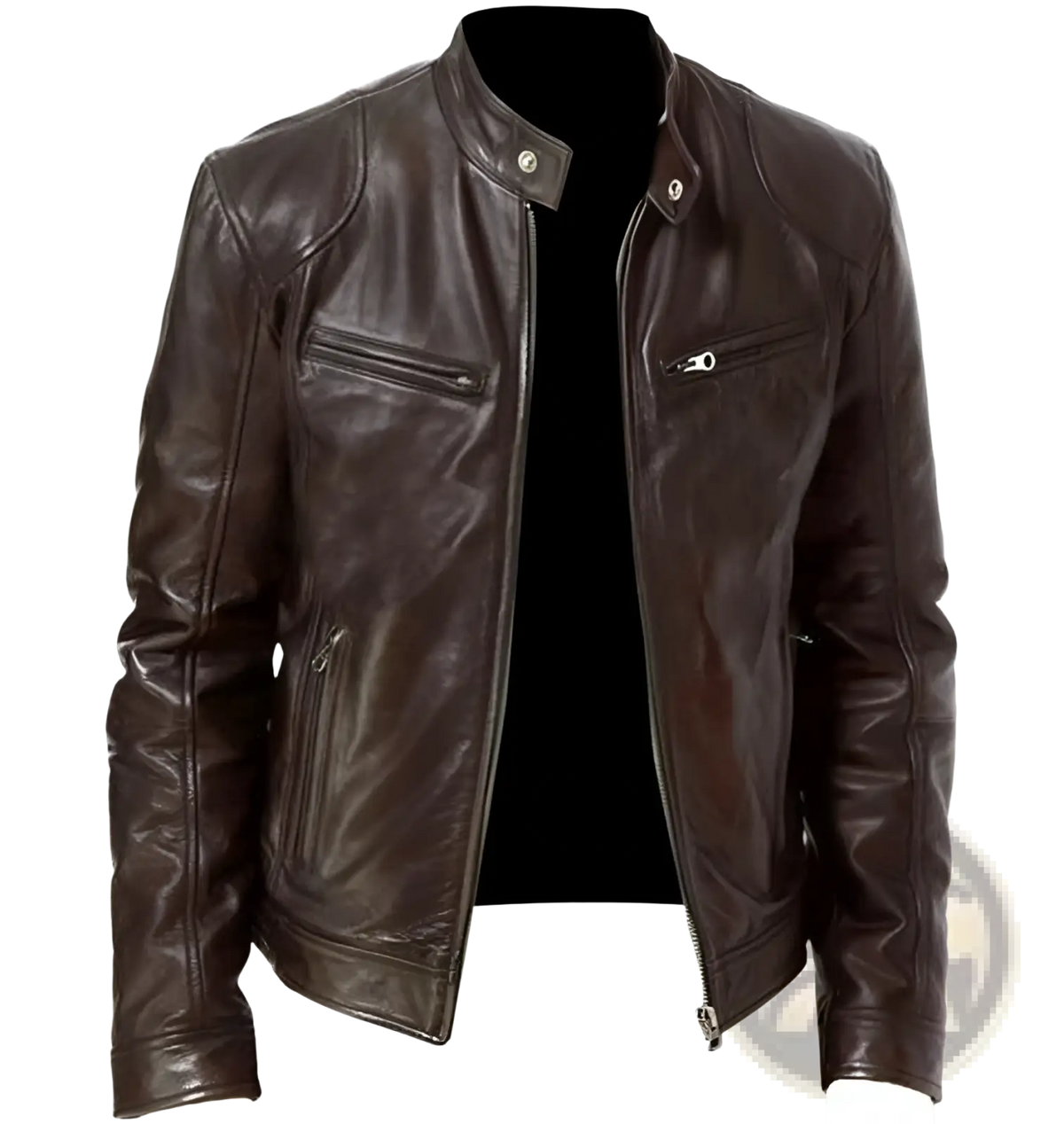 Leather Motorcycle Jacket Slim Fit Zipper Cardigan