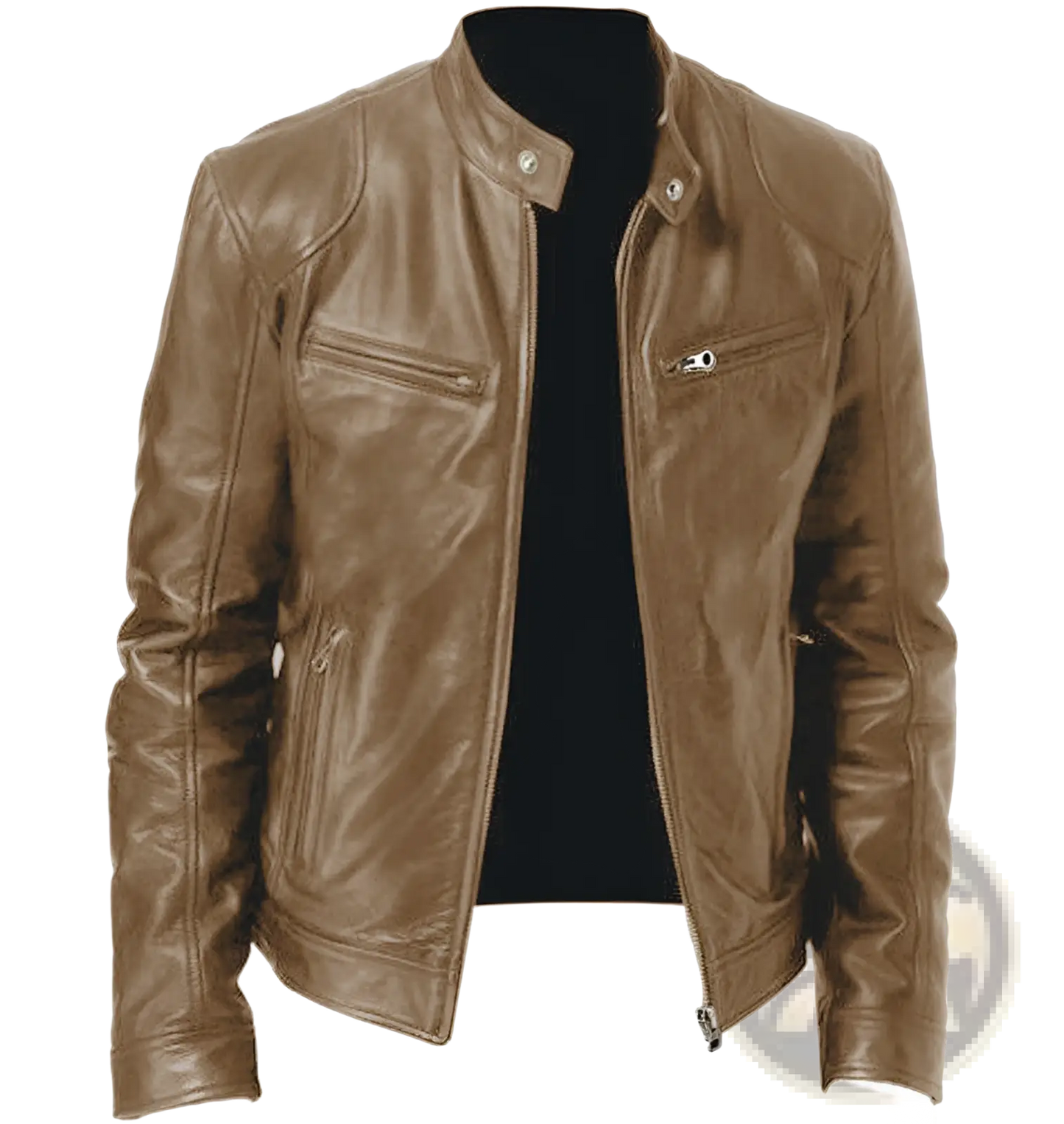 Leather Motorcycle Jacket Slim Fit Zipper Cardigan