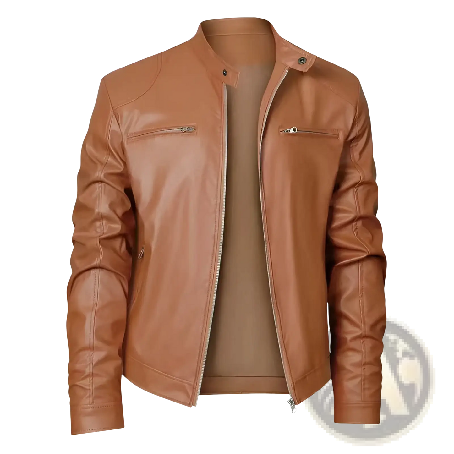 Leather Motorcycle Jacket Slim Fit Zipper Cardigan