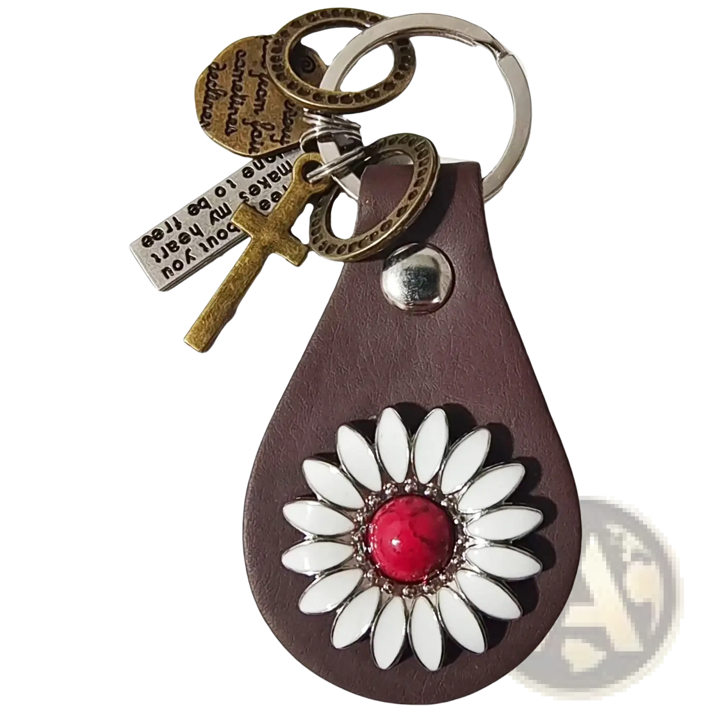 Leather Turquoise Star Keychain Charm Gift