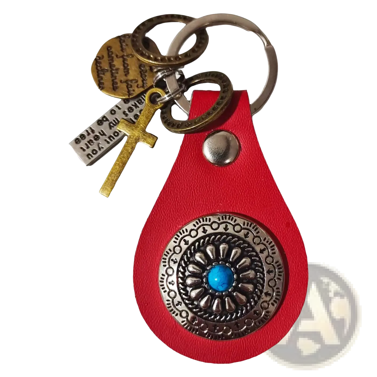 Leather Turquoise Star Keychain Charm Gift