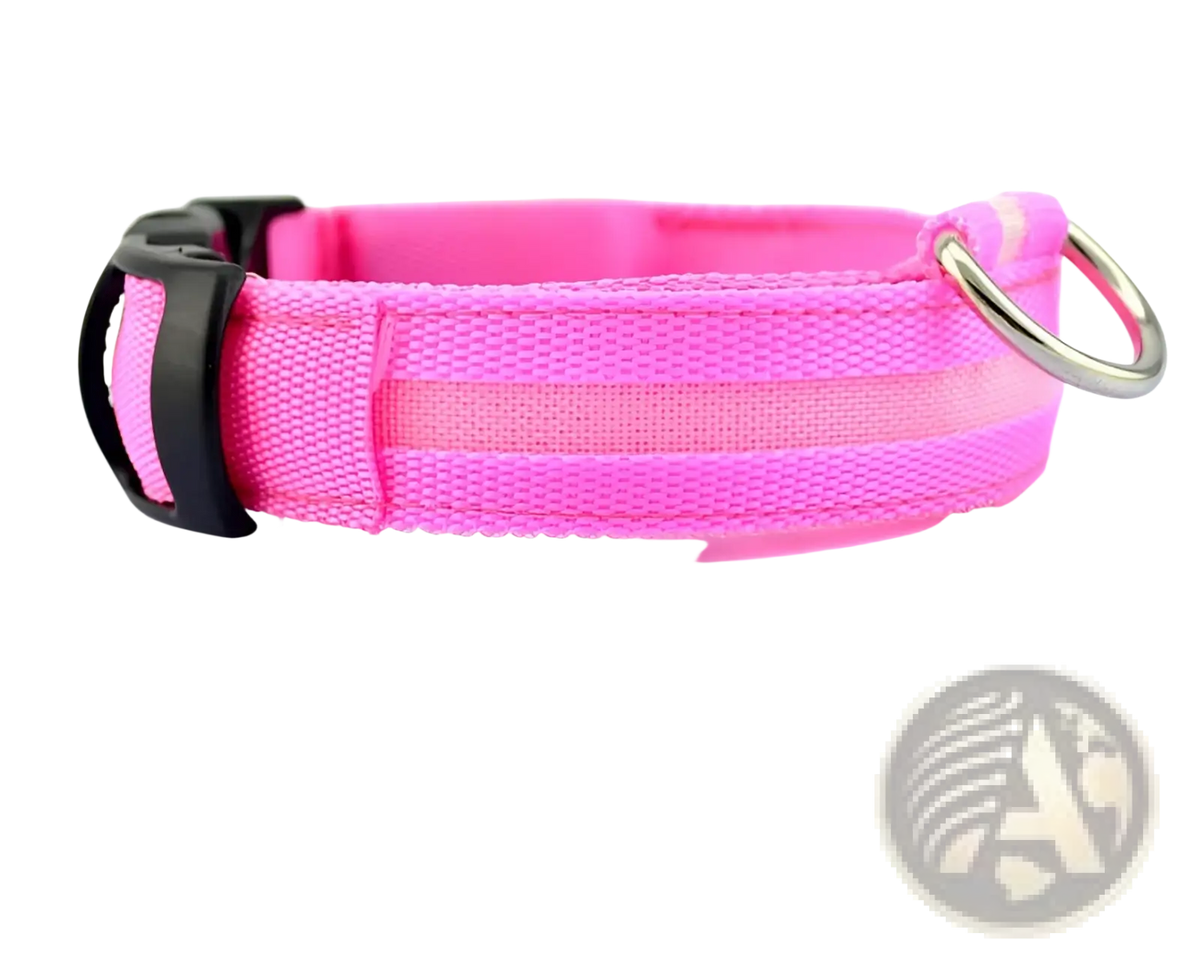 Led Dog Collar Night Safety Glowing Nylon Pet Leash