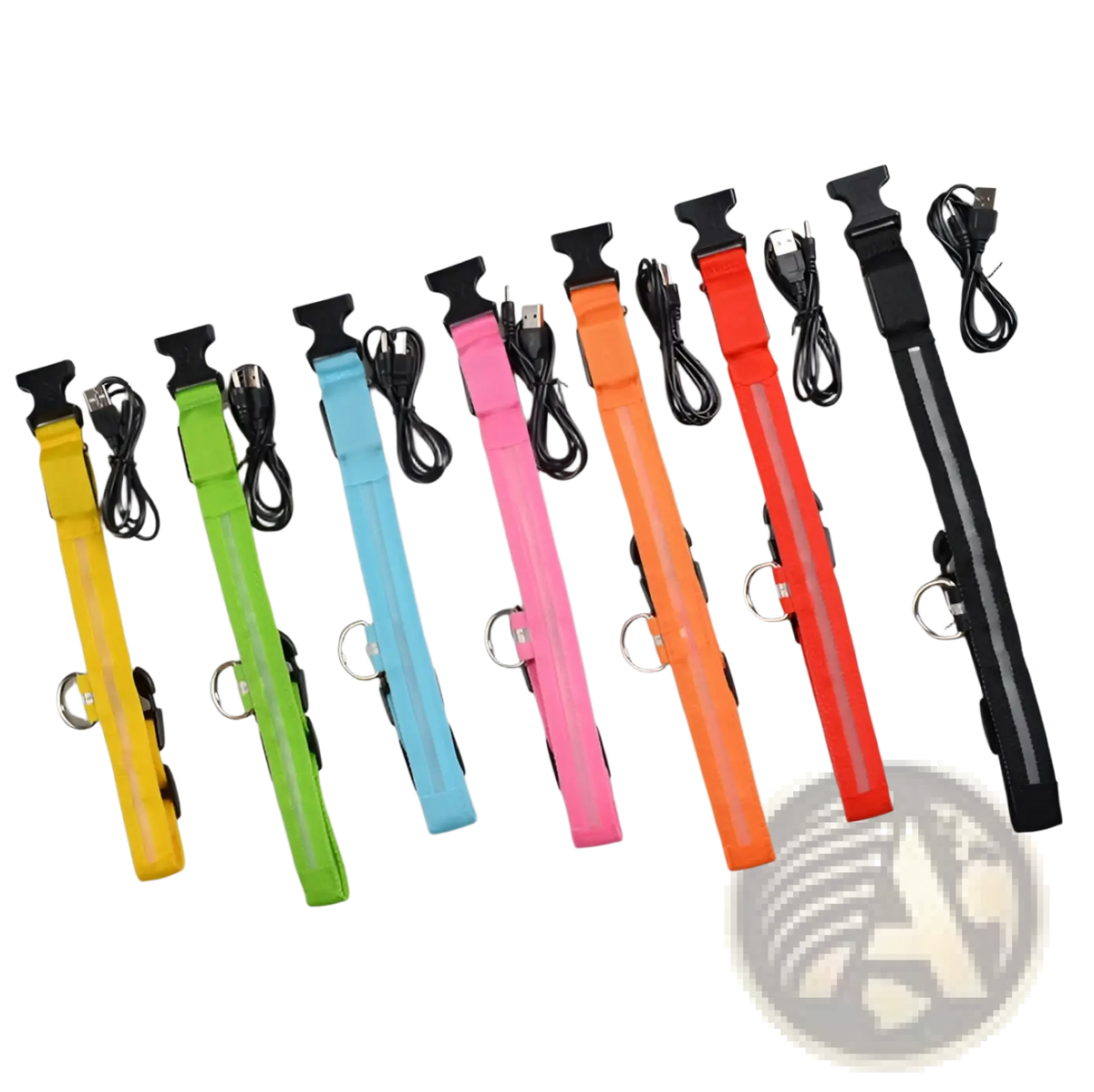 Led Dog Collar Night Safety Glowing Nylon Pet Leash
