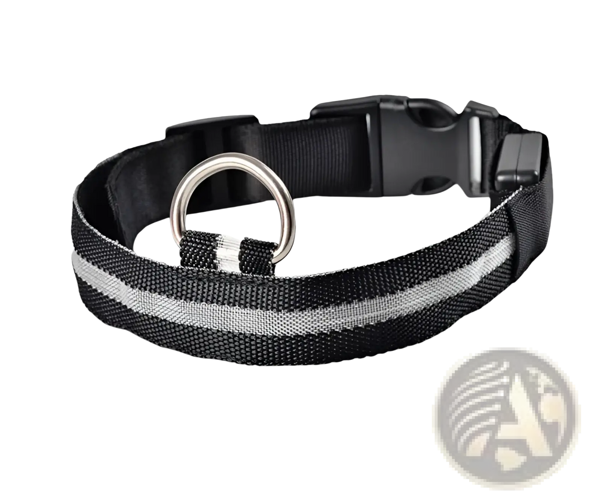 Led Dog Collar Night Safety Glowing Nylon Pet Leash