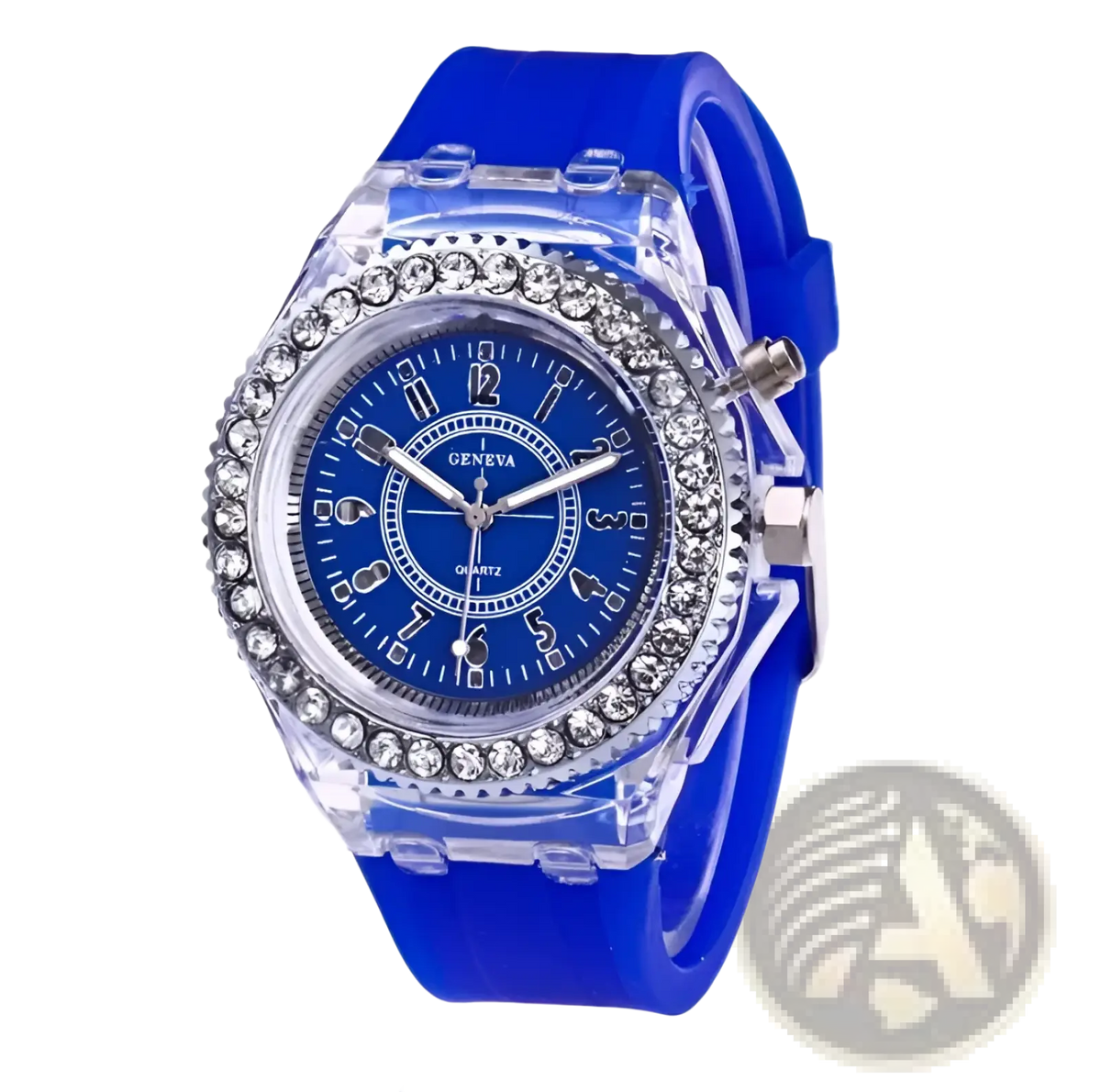 Led Luminous Silicone Watch Rhinestone Digital Timepiece