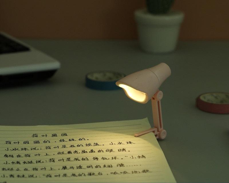 LED Mini Desk Lamp Foldable Magnetic Night Light Bedroom Study Reading Book Lamps With Clip Eye Protection Bedside Lights Decorative Table Lamp Cute Study Lamps for Bedroom Décor