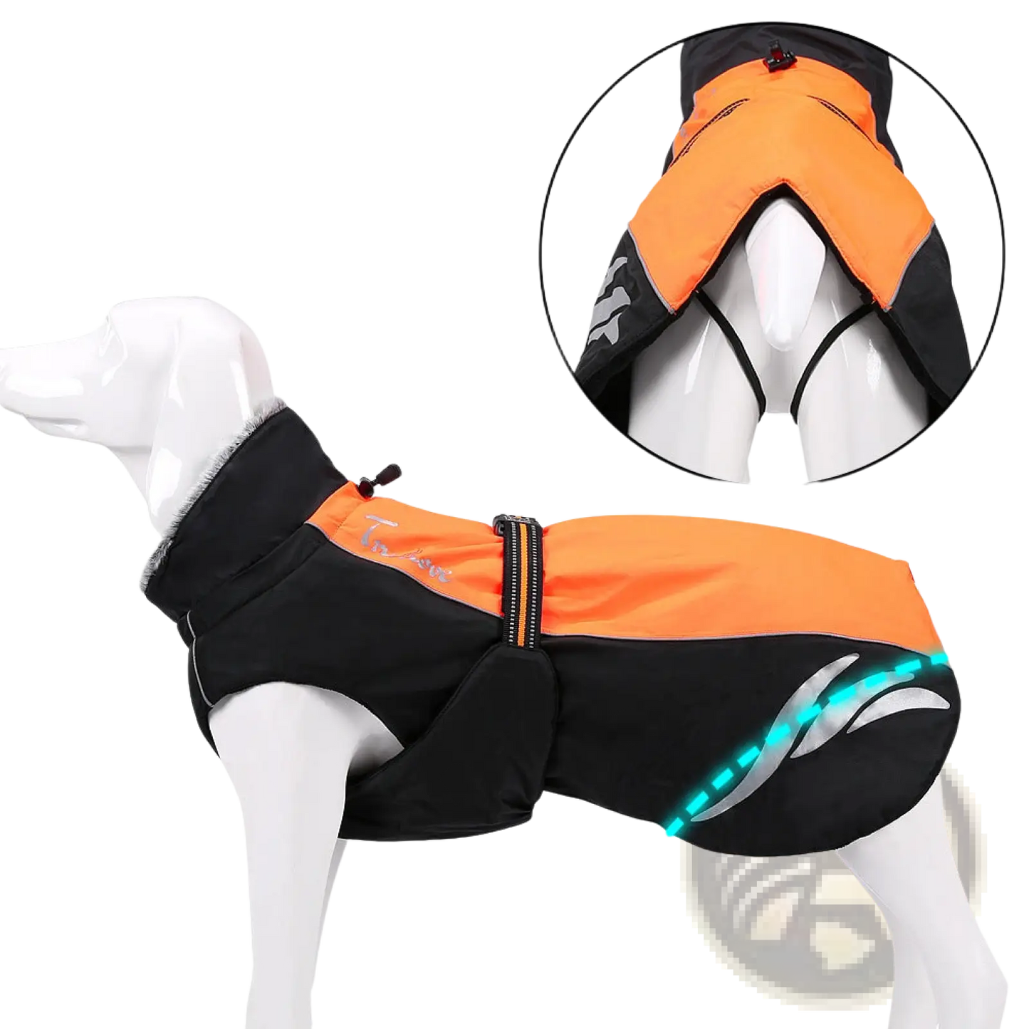 Led Waterproof Dog Down Jacket Winter Warm