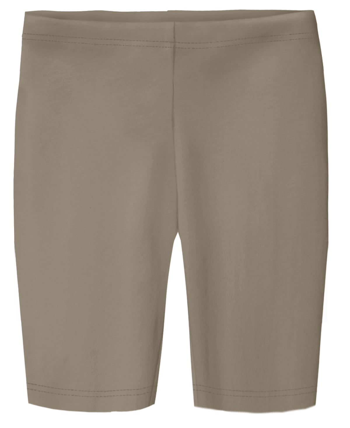 Girls Soft 100% Cotton Long Bike Shorts | Khaki