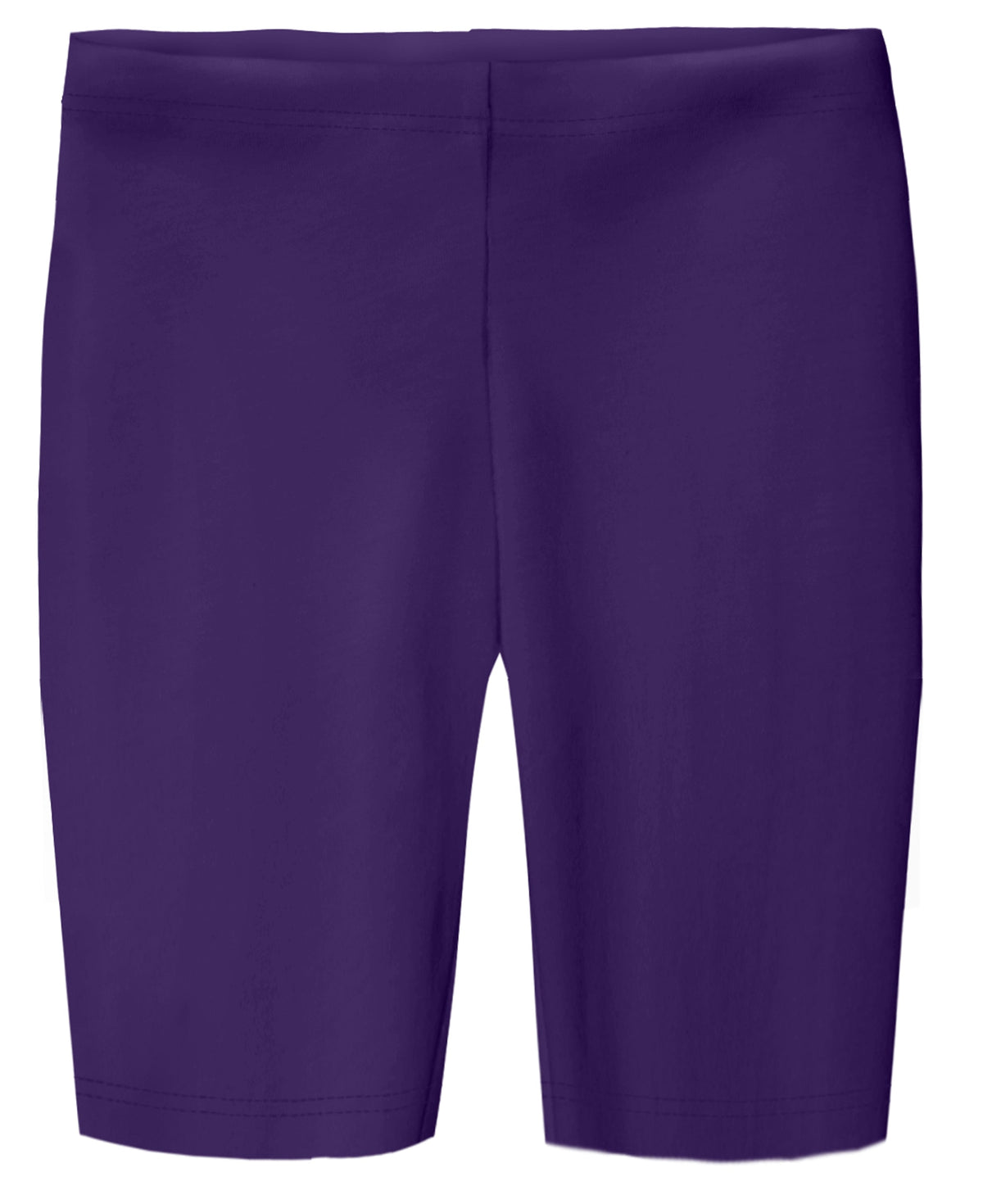 Girls Soft 100% Cotton Long Bike Shorts | Purple