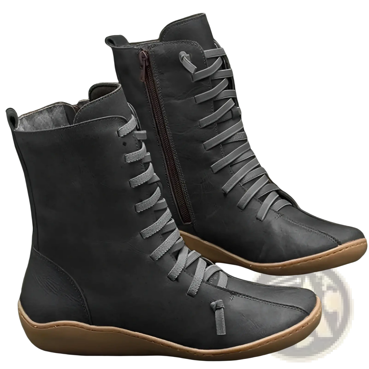 Martin Boots Suede Lace Up Zipper Ankle Shoes