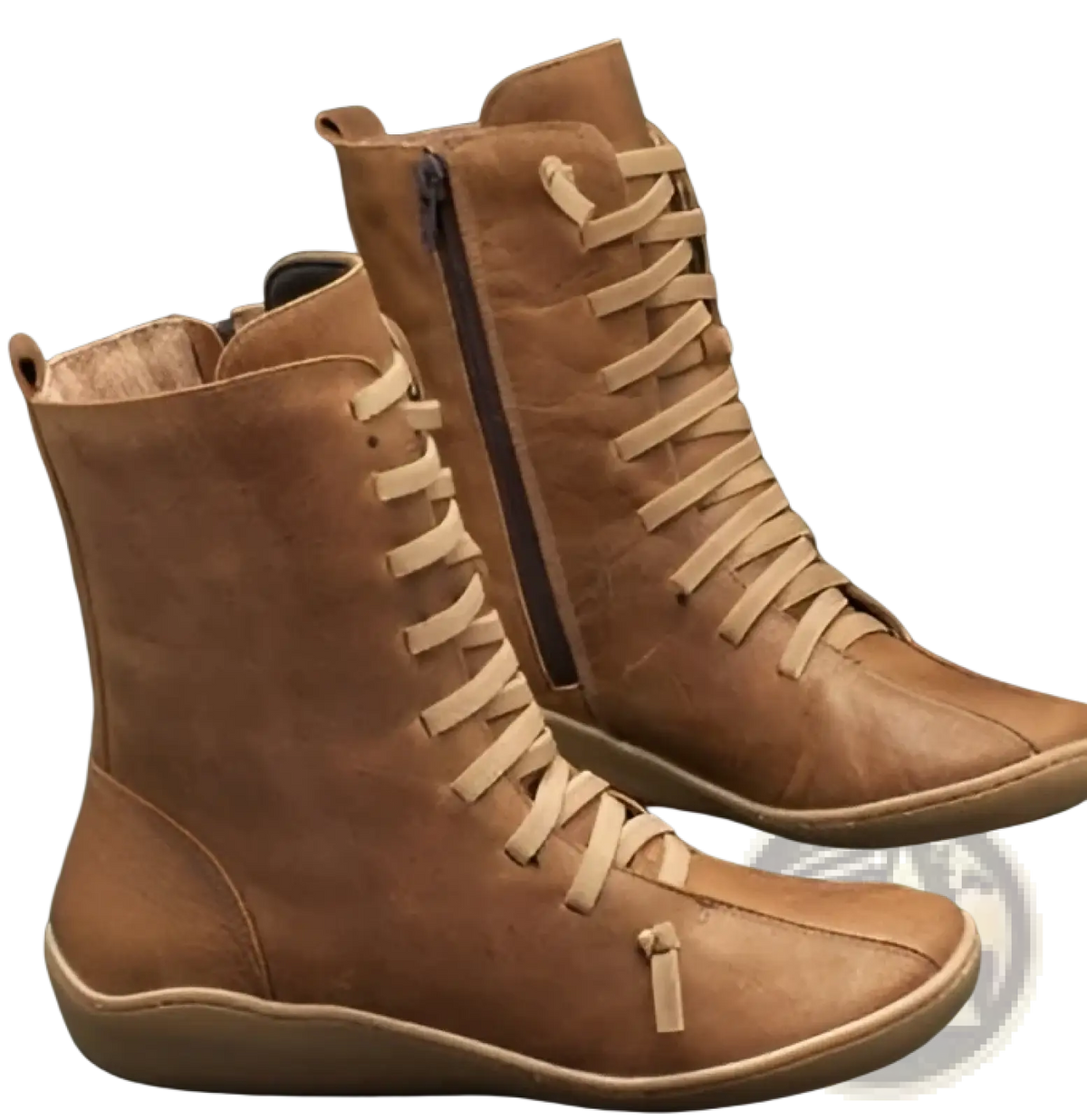 Martin Boots Suede Lace Up Zipper Ankle Shoes