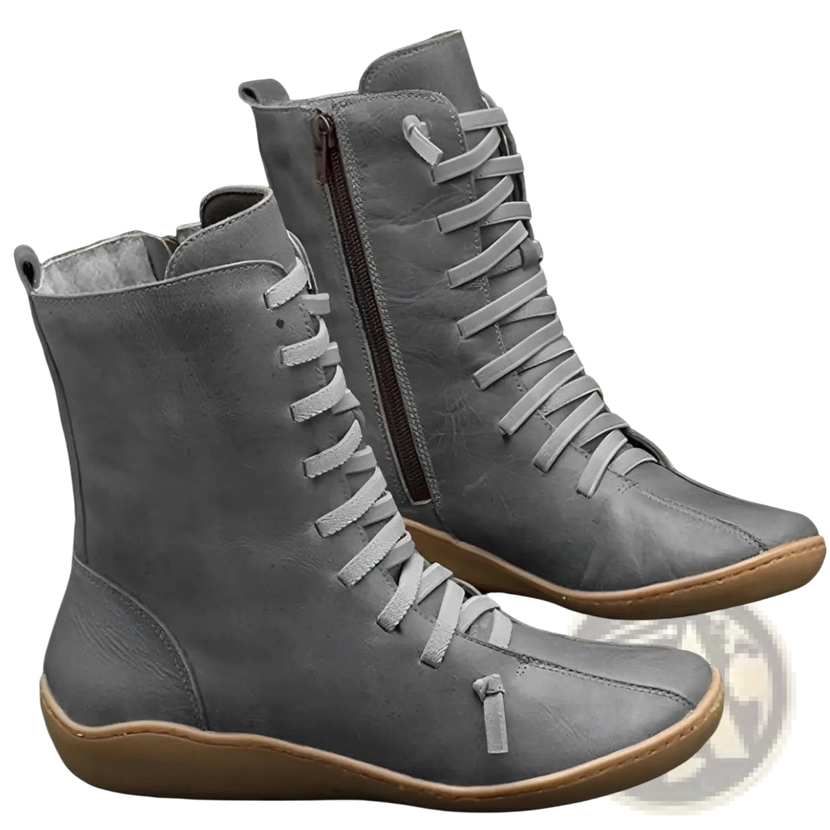 Martin Boots Suede Lace Up Zipper Ankle Shoes