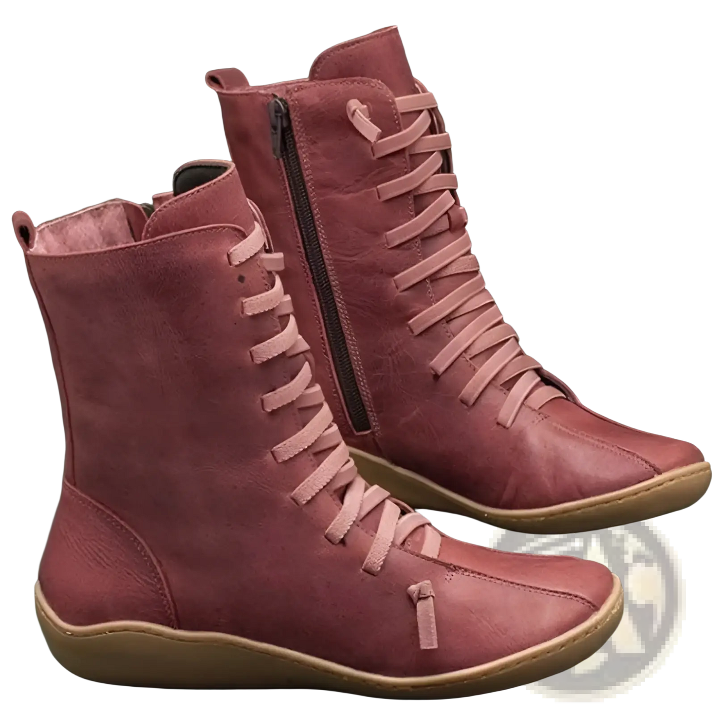 Martin Boots Suede Lace Up Zipper Ankle Shoes