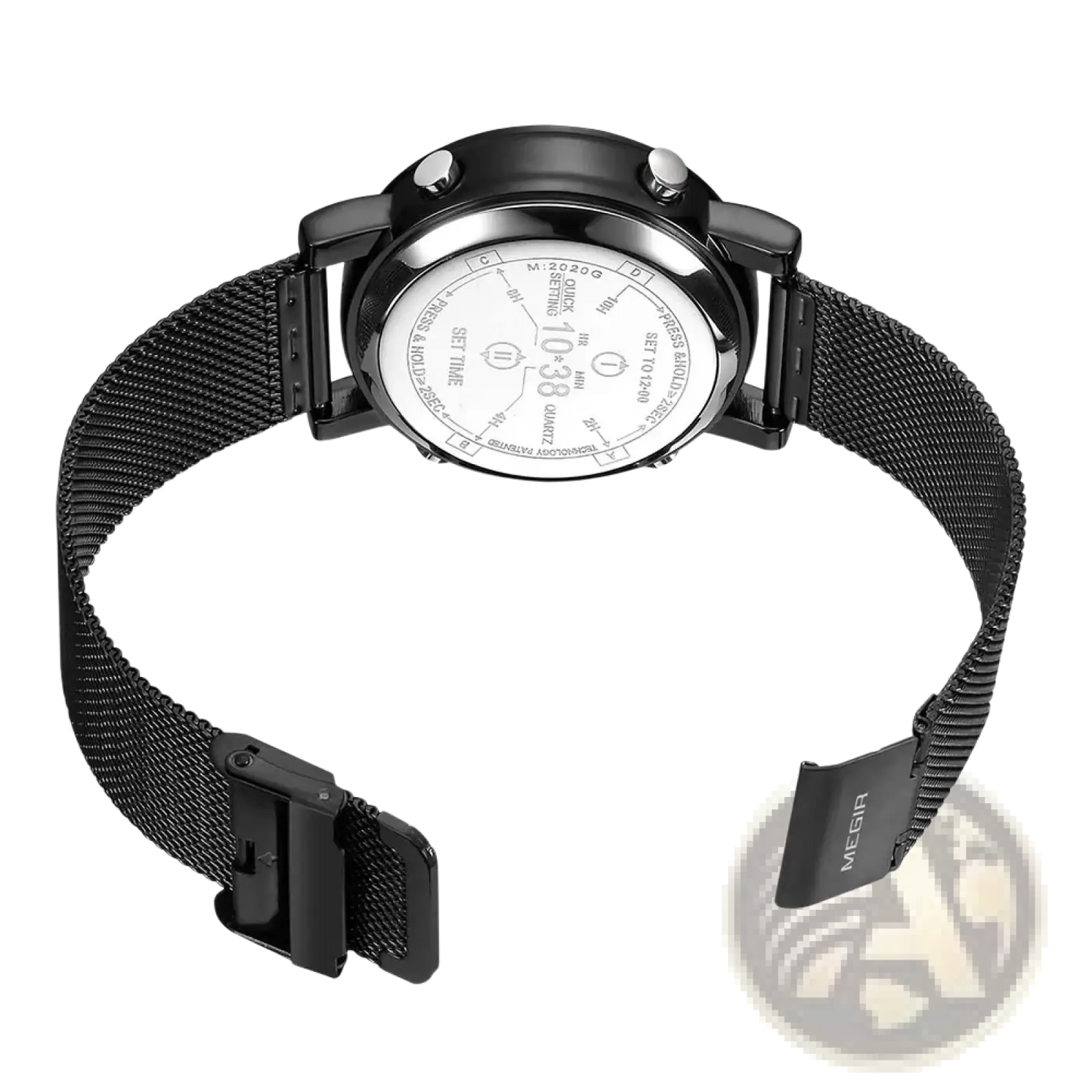 Megir Military Quartz Watch Brown Leather