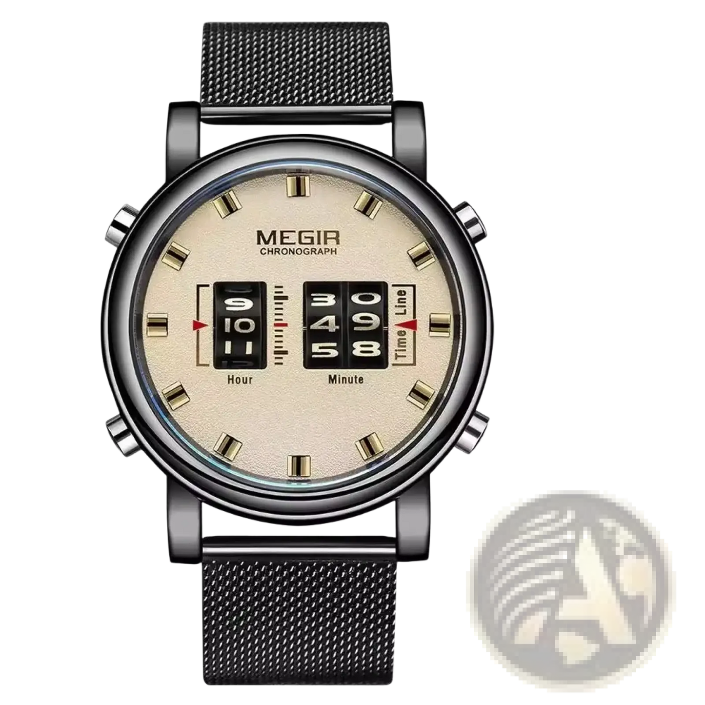 Megir Military Quartz Watch Brown Leather
