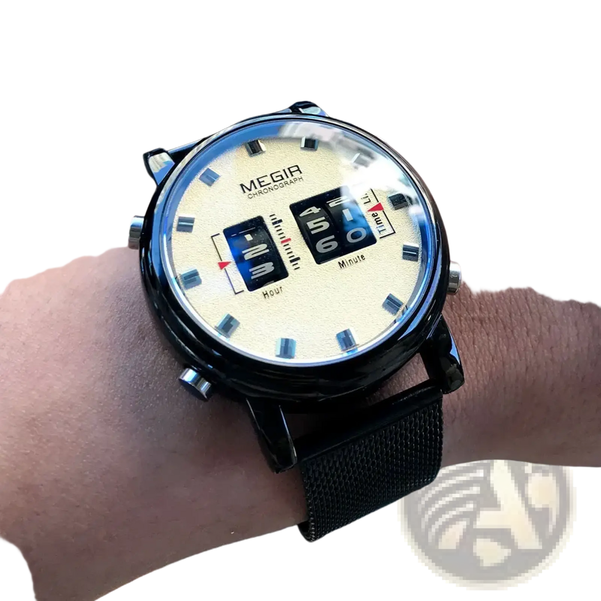 Megir Military Quartz Watch Brown Leather