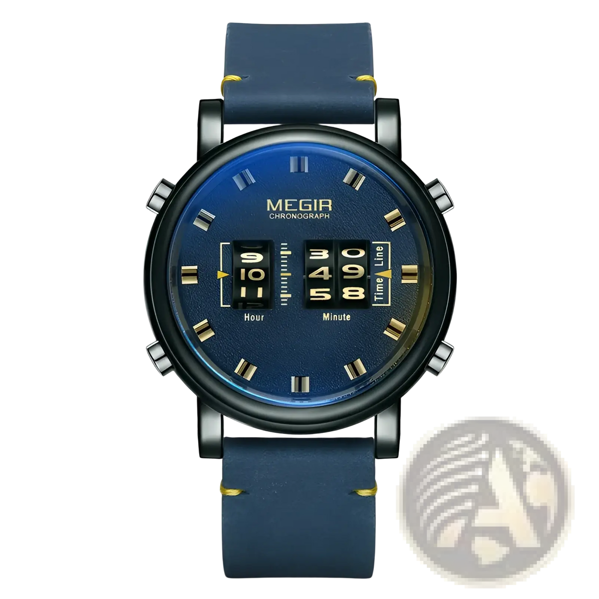 Megir Military Quartz Watch Brown Leather