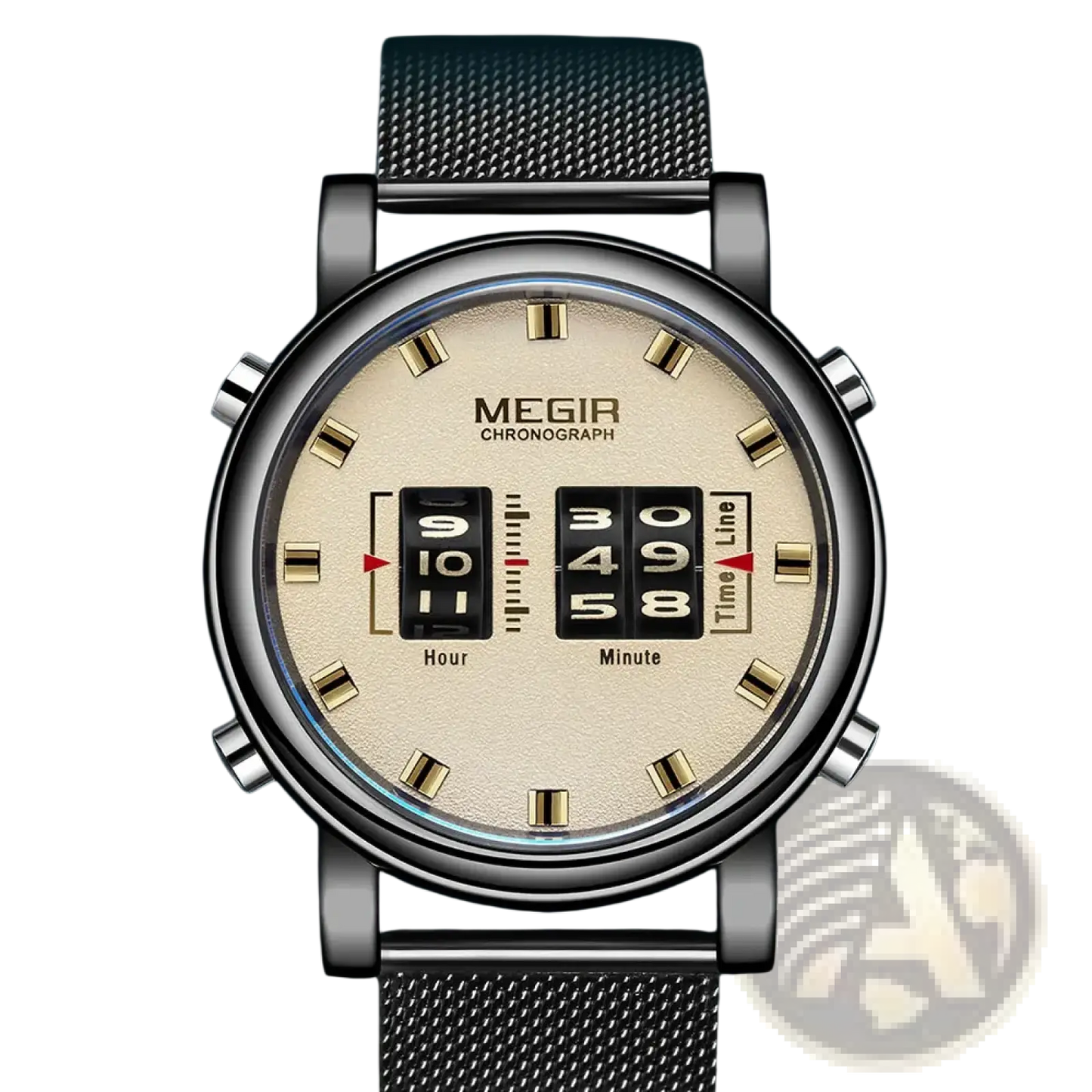 Megir Military Quartz Watch Brown Leather