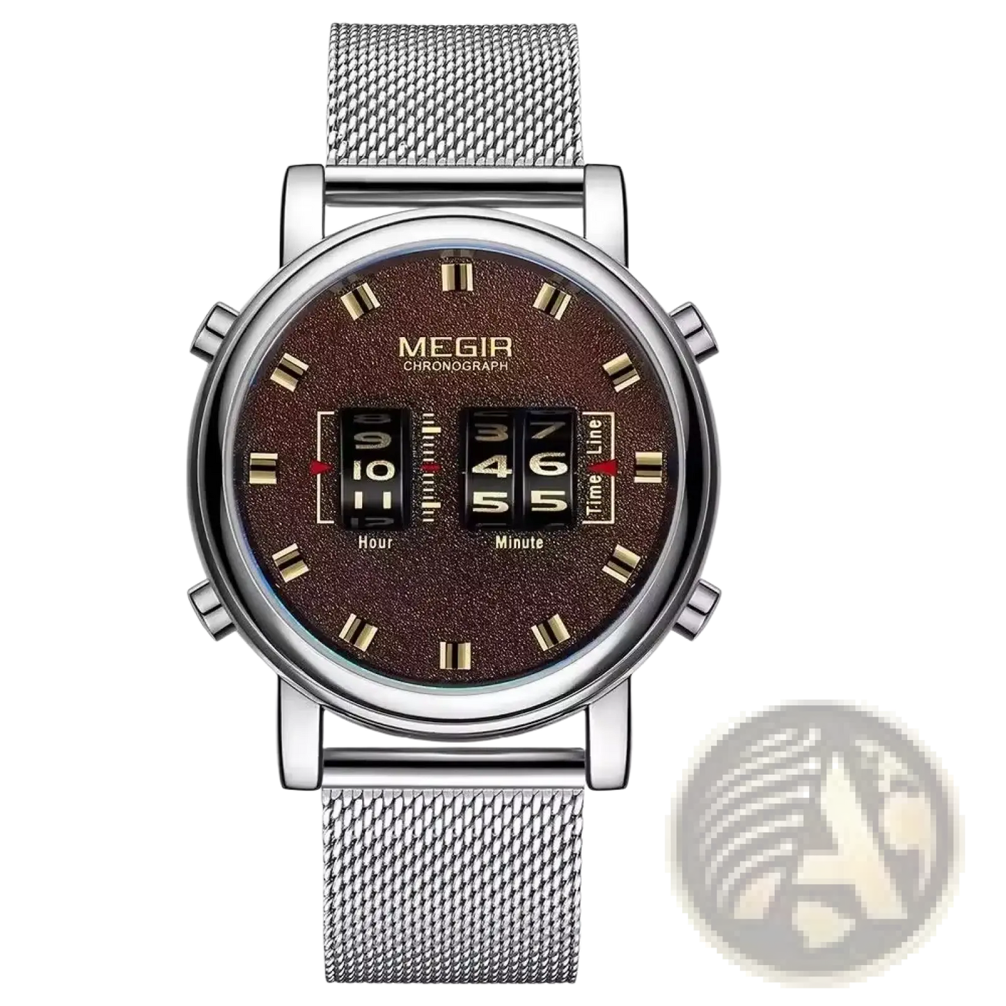Megir Military Quartz Watch Brown Leather