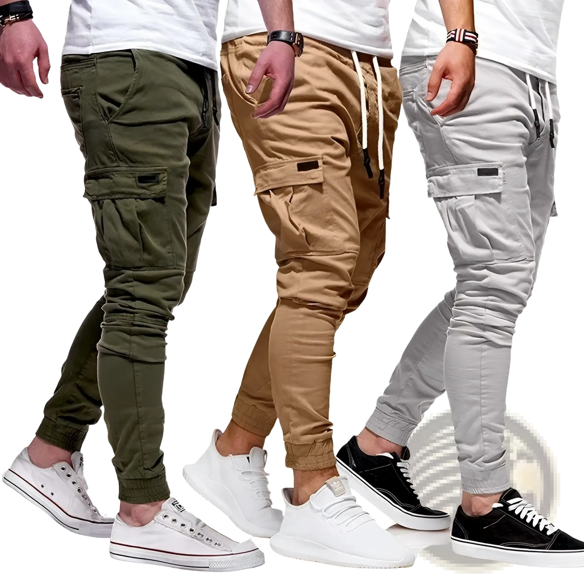 Men Cotton Cargo Joggers Casual Pants