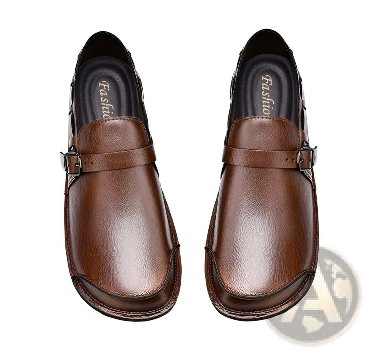 Men Leather Slip on Loafer Buckle Casual Shoes