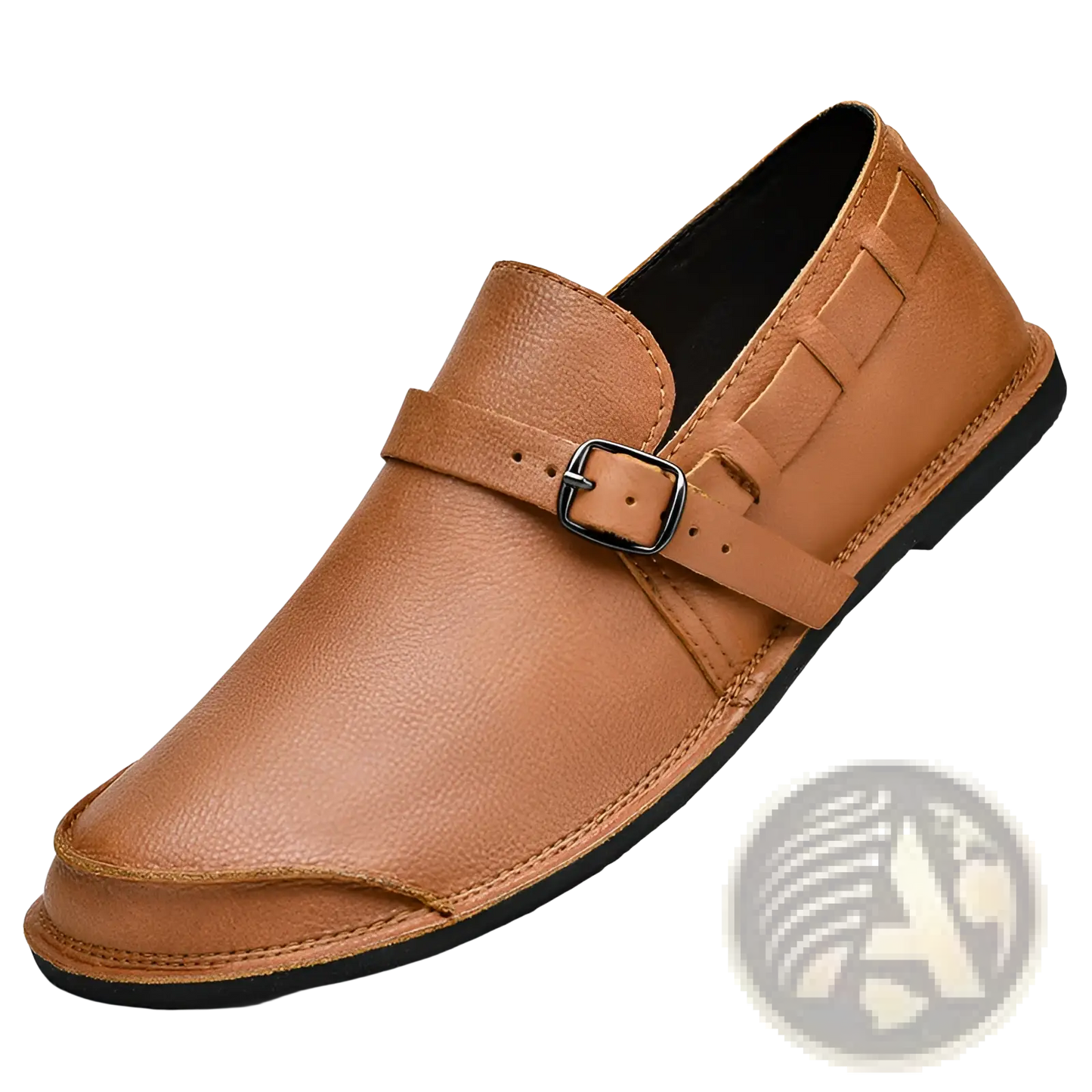 Men Leather Slip on Loafer Buckle Casual Shoes