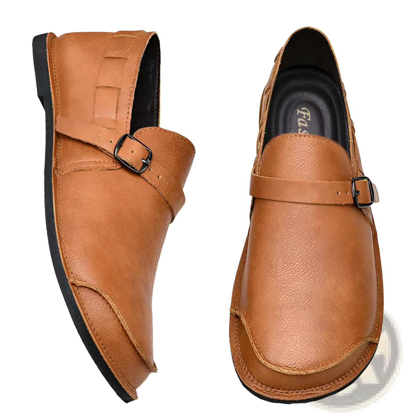 Men Leather Slip on Loafer Buckle Casual Shoes