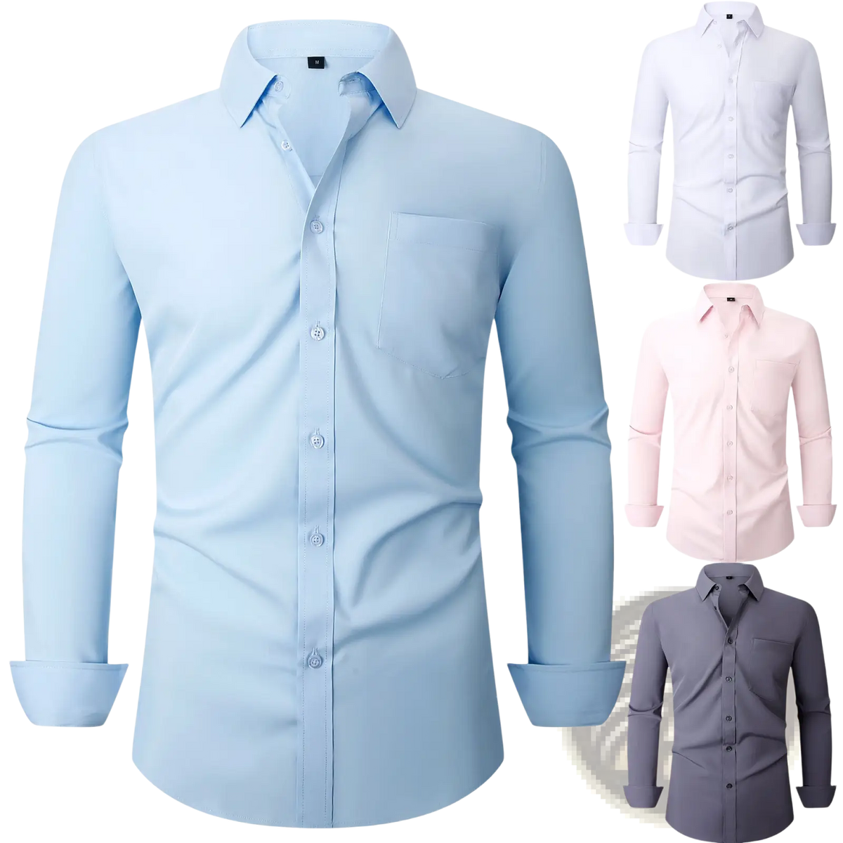 Men Long Sleeve Business Dress Shirt