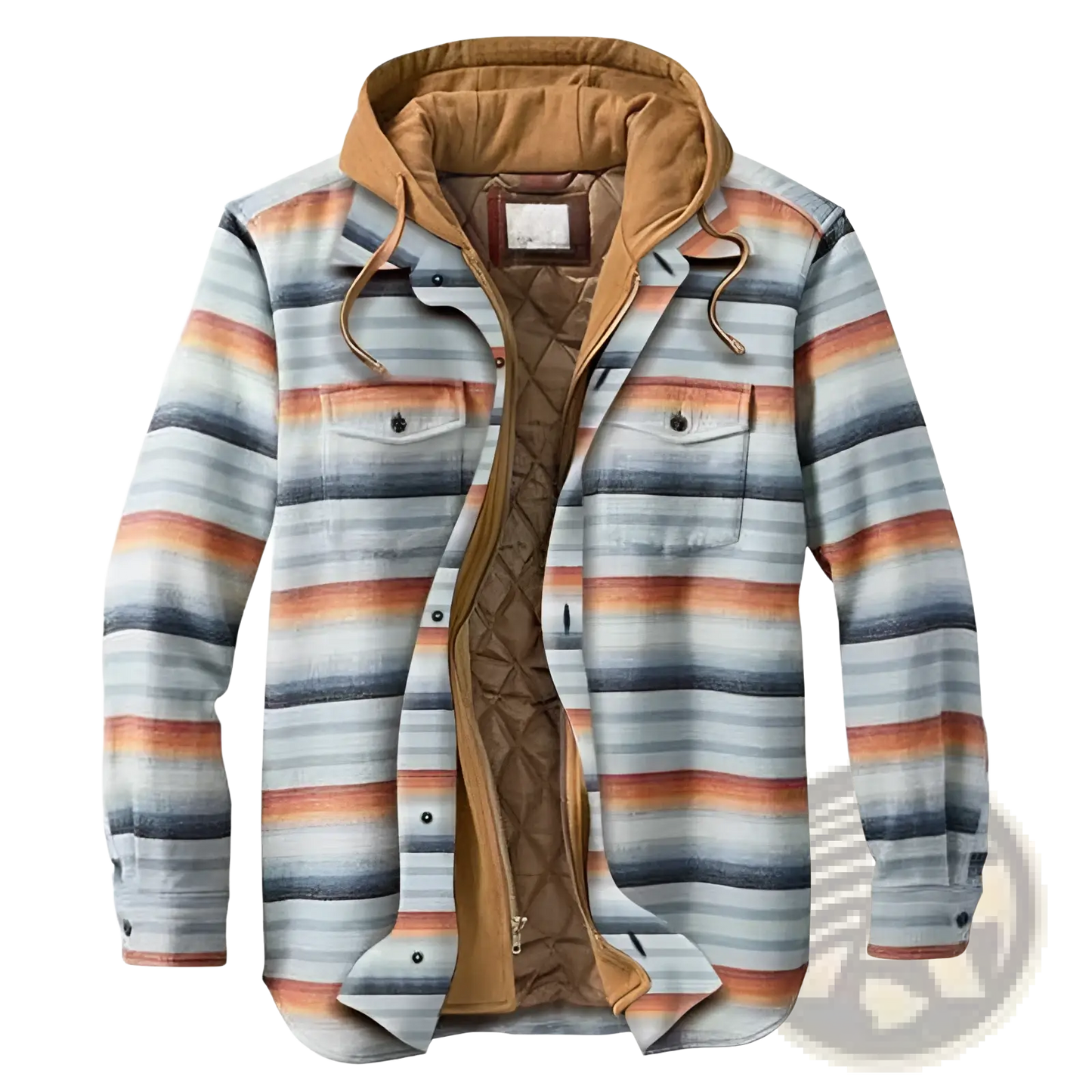 Men Quilted Plaid Hooded Jacket