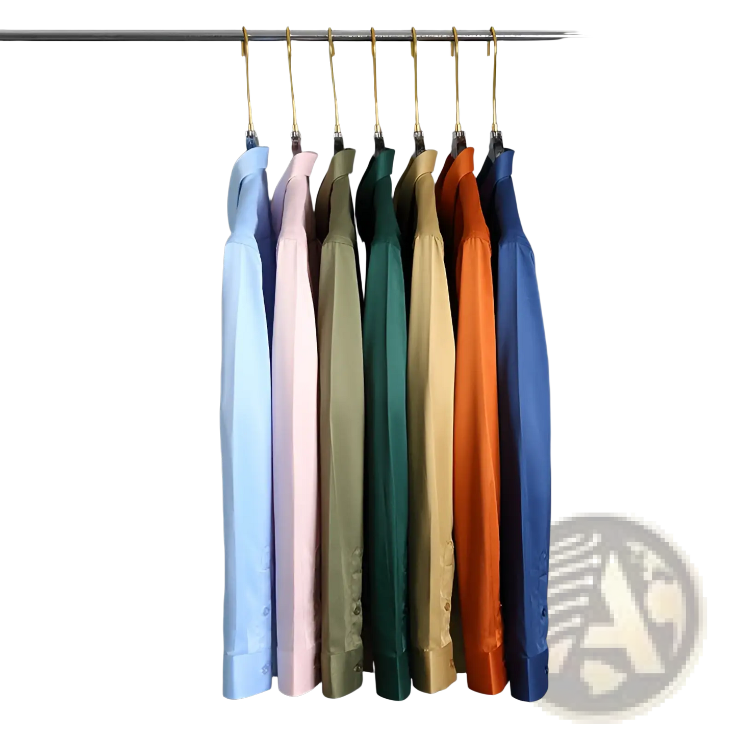 Men Silk Long Sleeve Dress Shirt