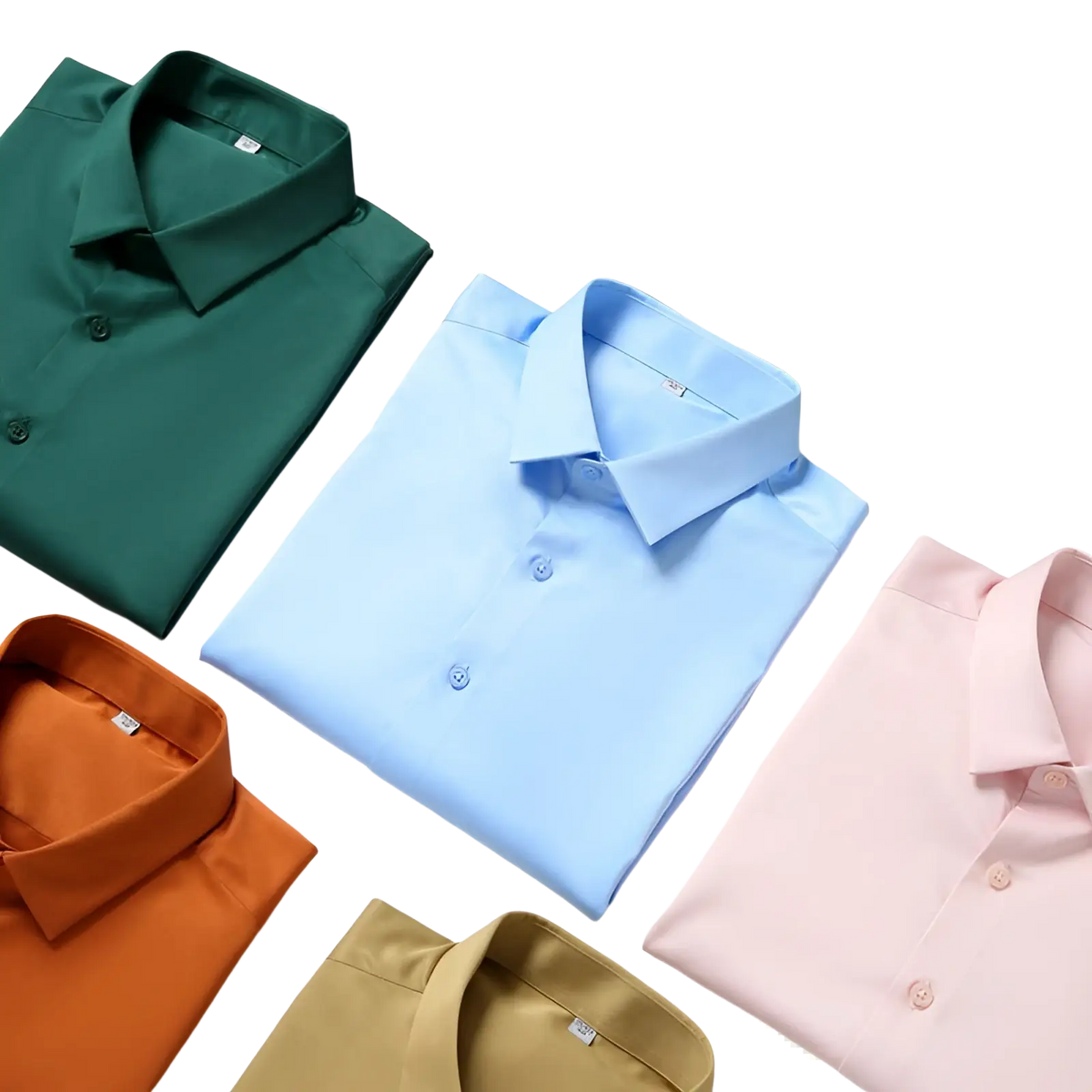 Men Silk Long Sleeve Dress Shirt