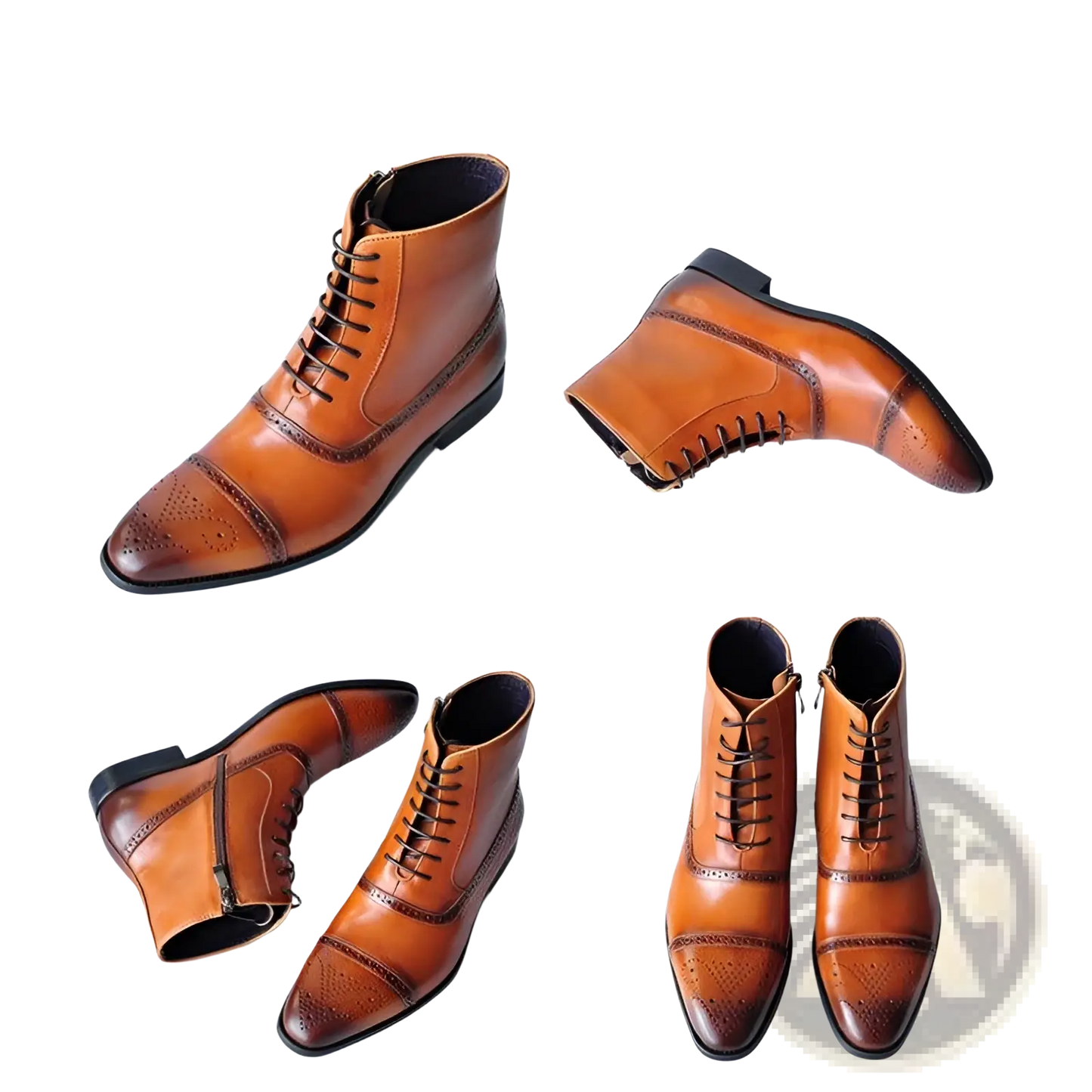 Men Winter Boots Leather Brogue Plush Warm Shoes