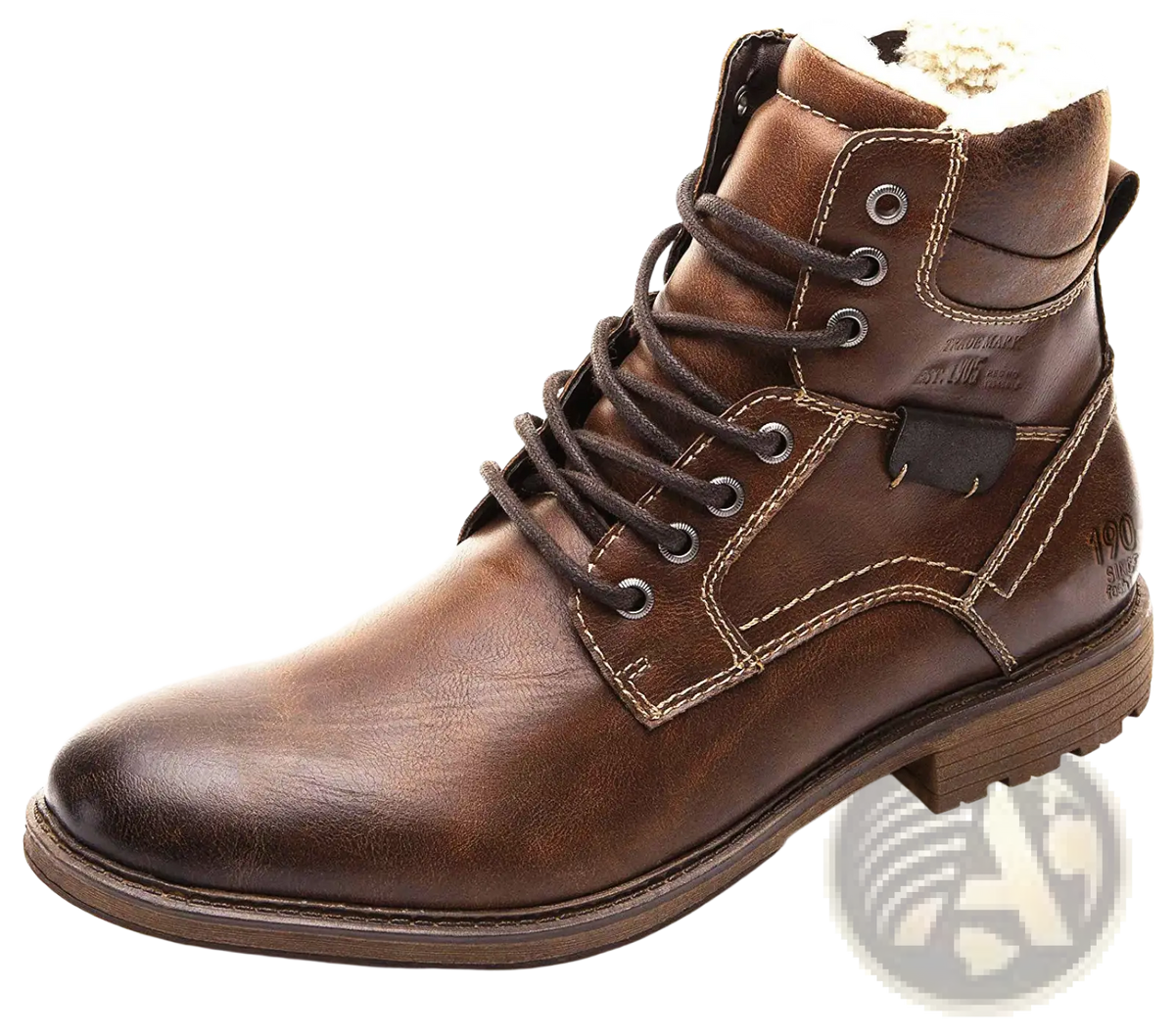 Men Winter Snow Boots Leather Fleece Warm Martin Shoes