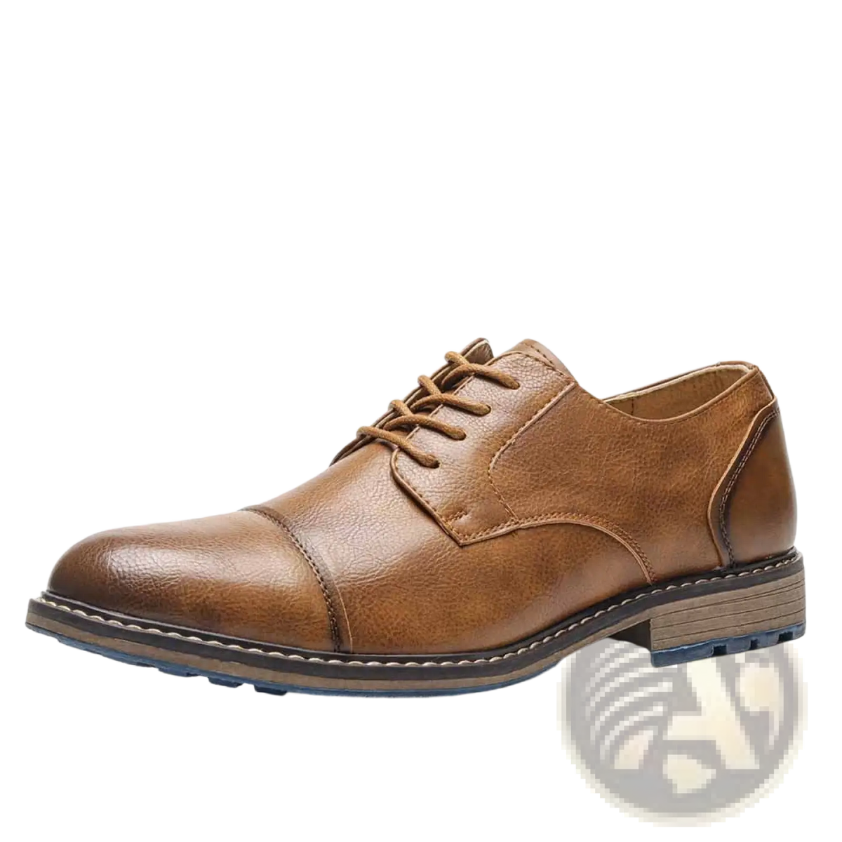 Men's Leather Cap Toe Retro Business Casual Shoes