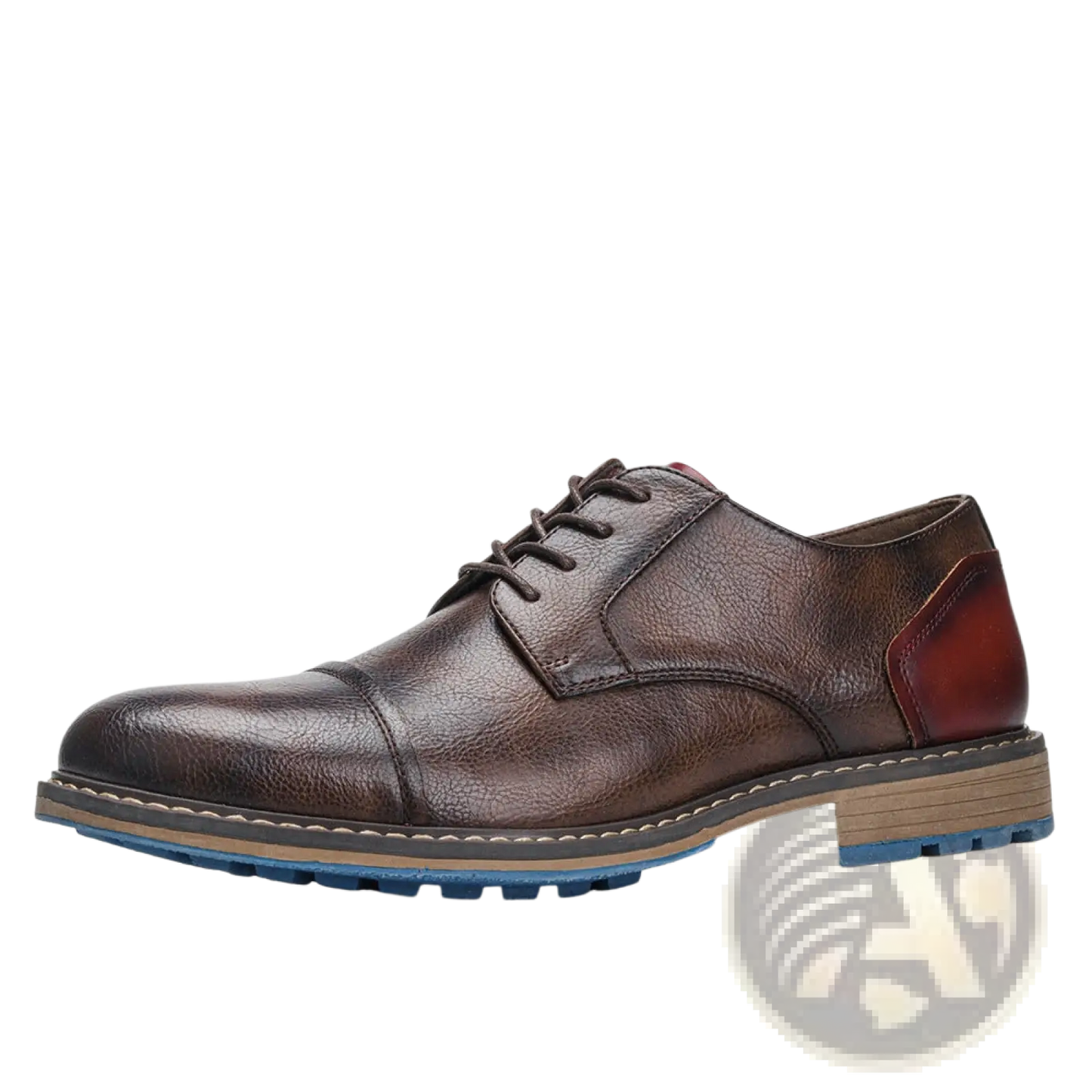 Men's Leather Cap Toe Retro Business Casual Shoes