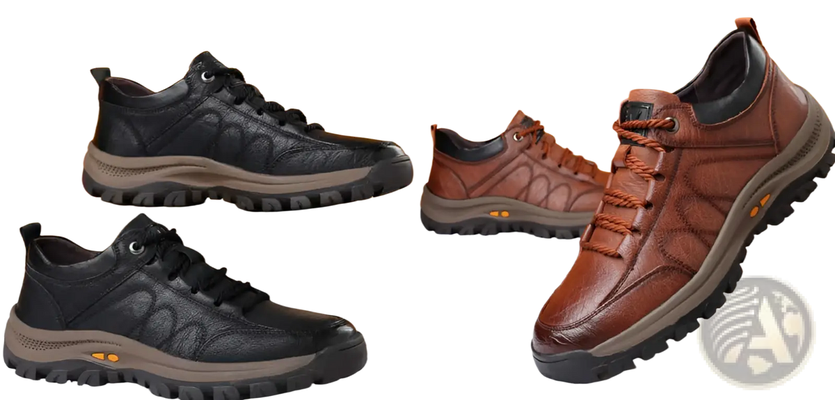Men's Leather Hiking Shoes Vintage Casual Footwear